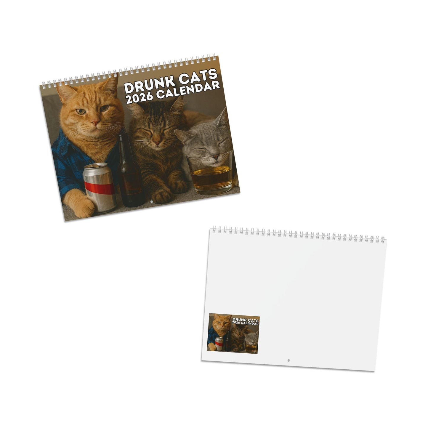 Drunk Cats 2026 Calendar, Cat Lover Calendar, Funny Calendar, Gag Gifts For Kitty Owner, Hilarious Gift Ideas, White Elephant Secret Santa