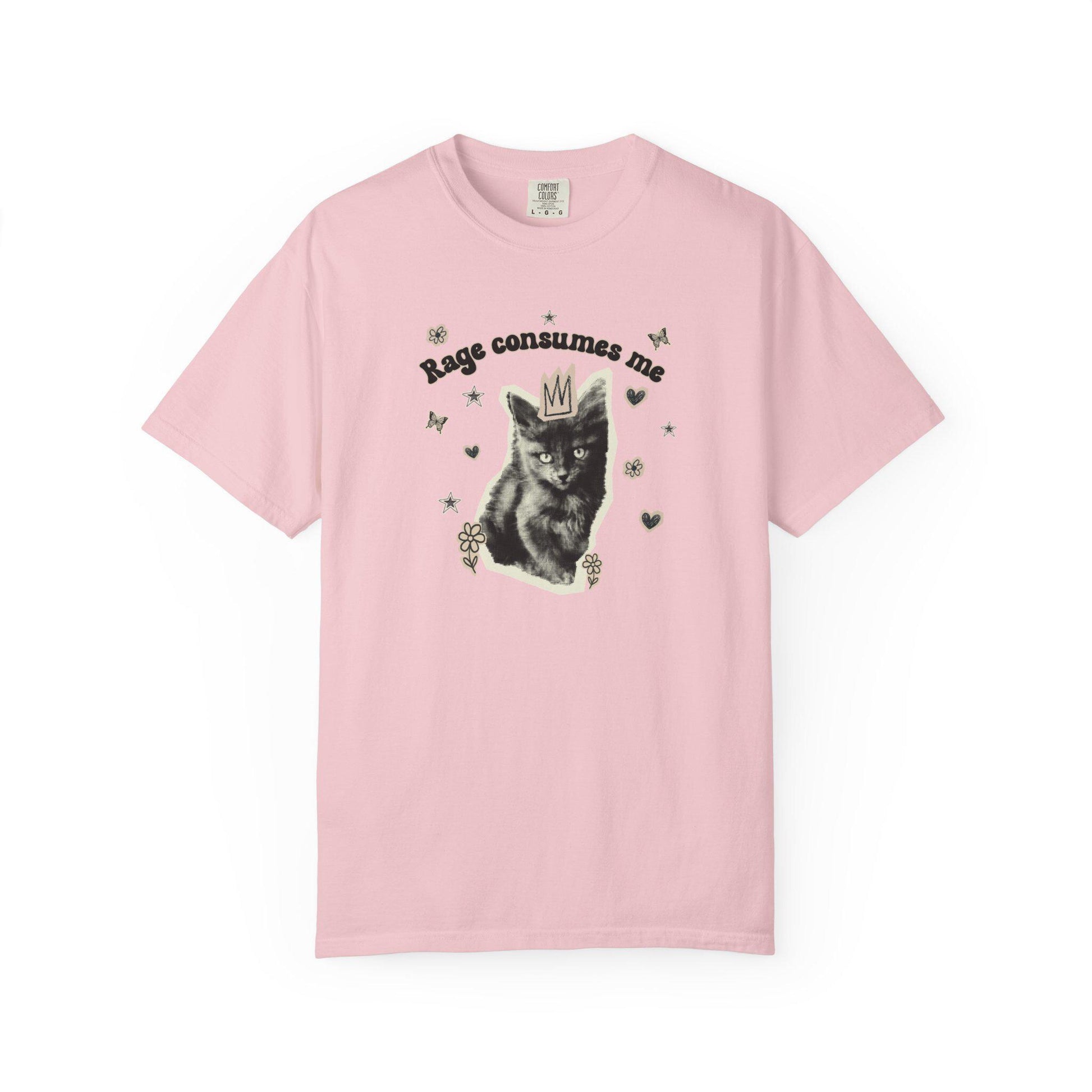 Rage Consumes Me Funny Cat Tshirt, Comfort Colors, Kitten Shirt, Vintage Tee, Adult Humor, Meme Shirt, Gift For Her, Gag Gift, Sarcasm, Cute