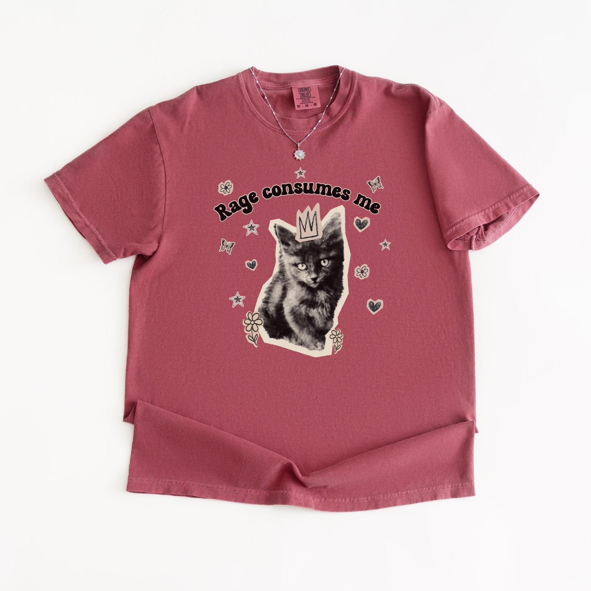Rage Consumes Me Funny Cat Tshirt, Comfort Colors, Kitten Shirt, Vintage Tee, Adult Humor, Meme Shirt, Gift For Her, Gag Gift, Sarcasm, Cute