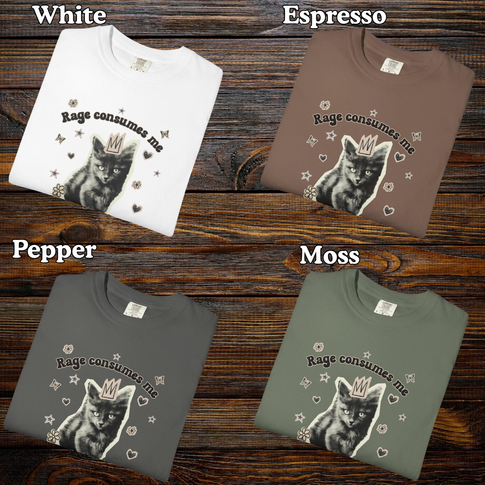 Rage Consumes Me Funny Cat Tshirt, Comfort Colors, Kitten Shirt, Vintage Tee, Adult Humor, Meme Shirt, Gift For Her, Gag Gift, Sarcasm, Cute