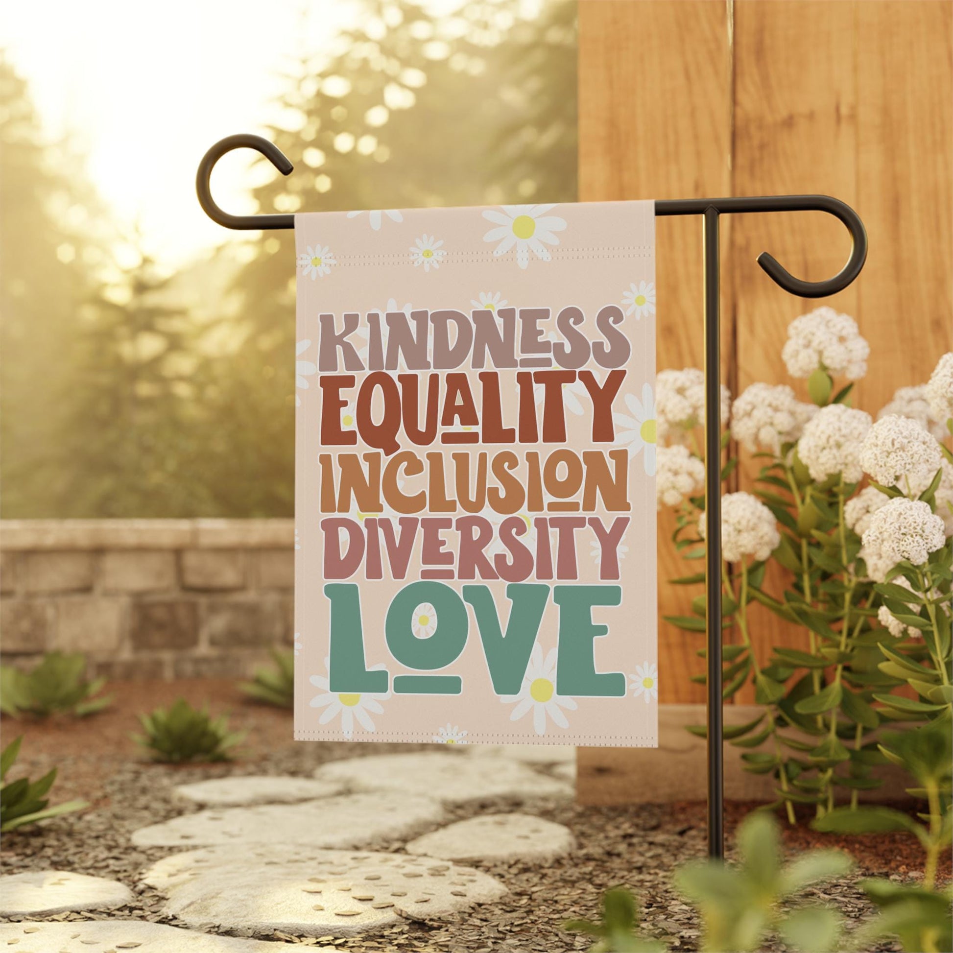 Kindness Equality Inclusion Diversity Love Yard Flag, Liberal Spring Garden Banner, FDT LGBTQIA+ Rights, Leftist Home Decor, Eat The Rich