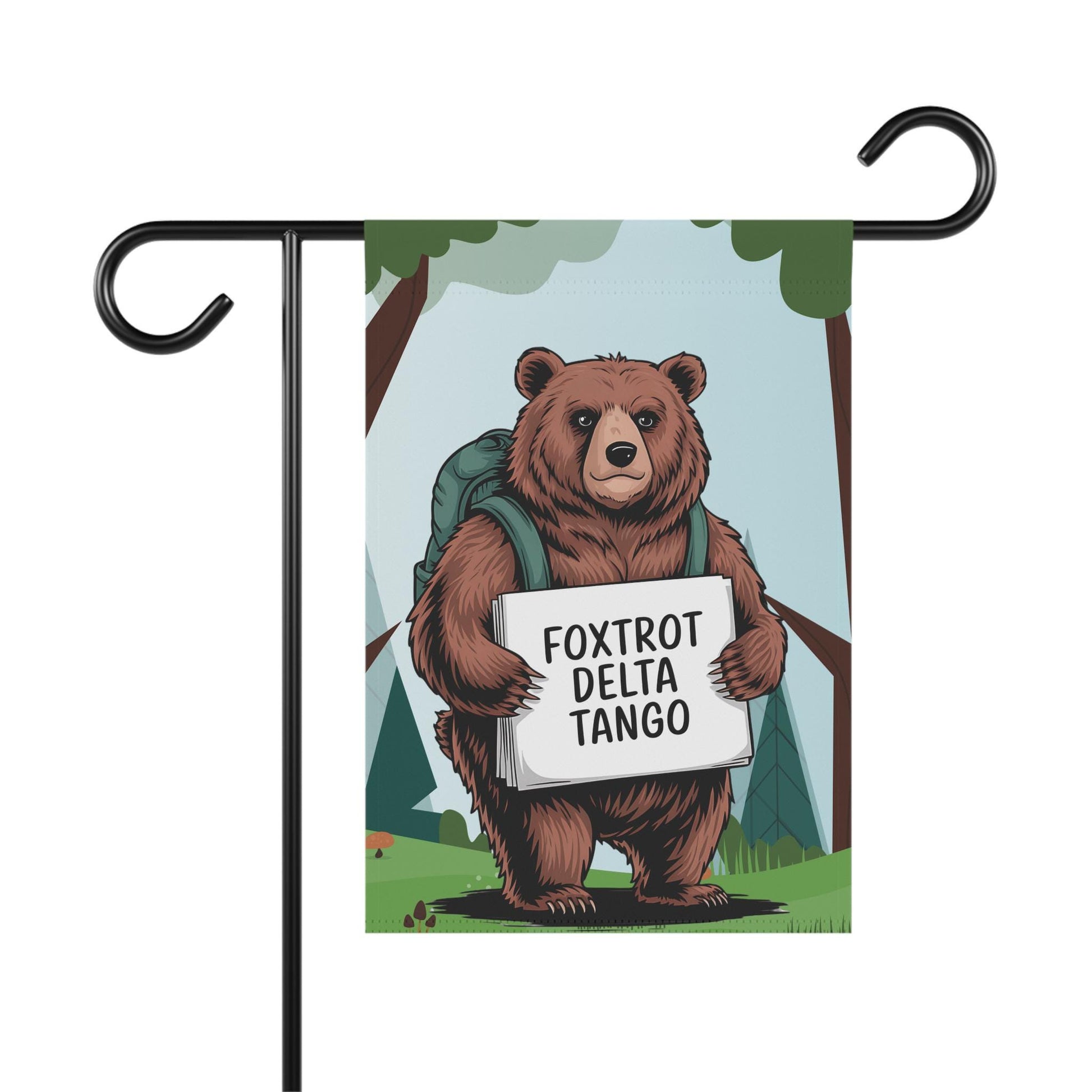 Foxtrot Delta Tango Bear Yard Flag, Liberal Garden Banner Home Decor, Leftist Eat The Rich Save Wildlife FDT Decoration Anti Trump Anti MAGA