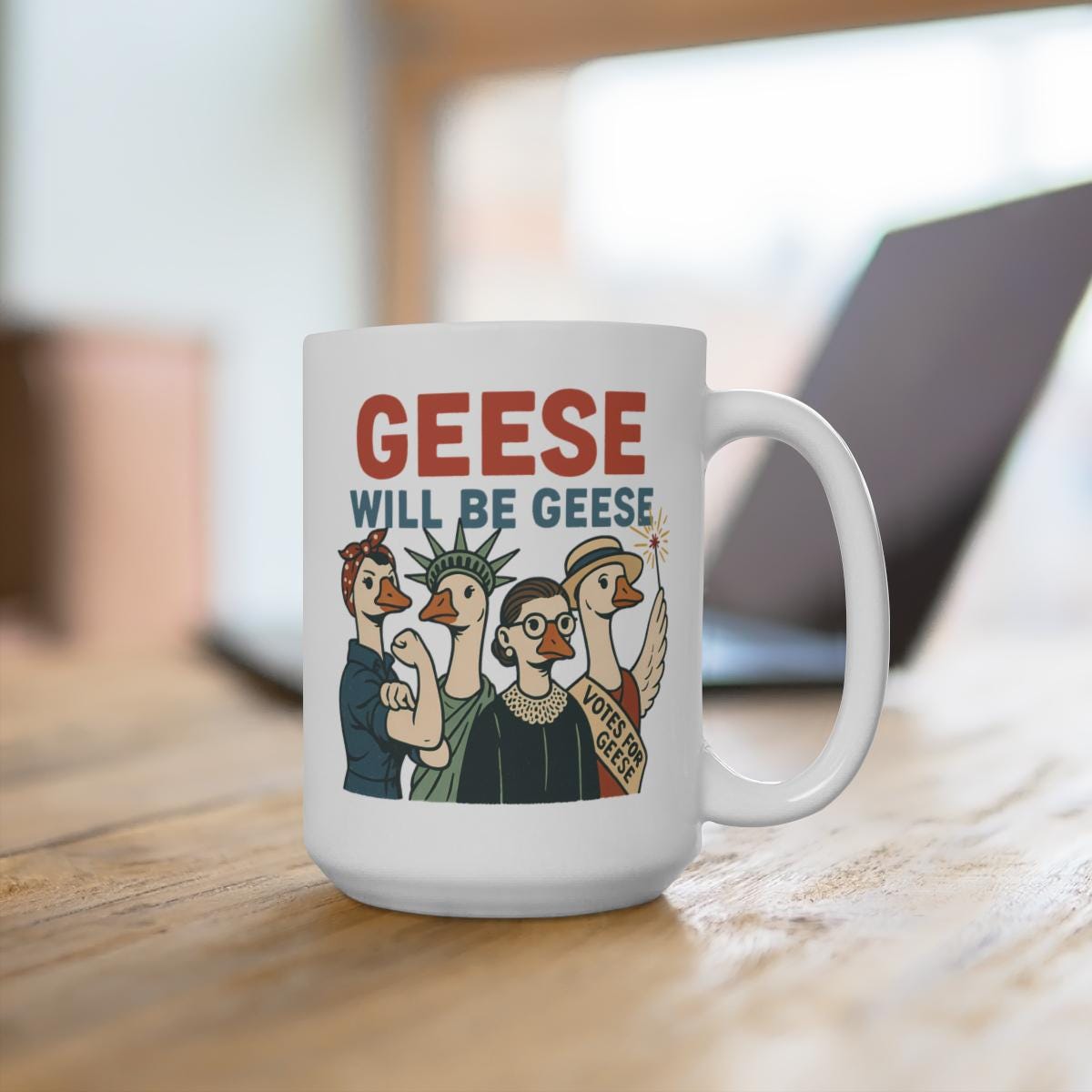 Feminist Quote Goose Mug, Women Empowerment Gift For Her, Womens Rights, Ruth Bader Cup, Lady Liberty, We Can Do It Equality, Cute Protest