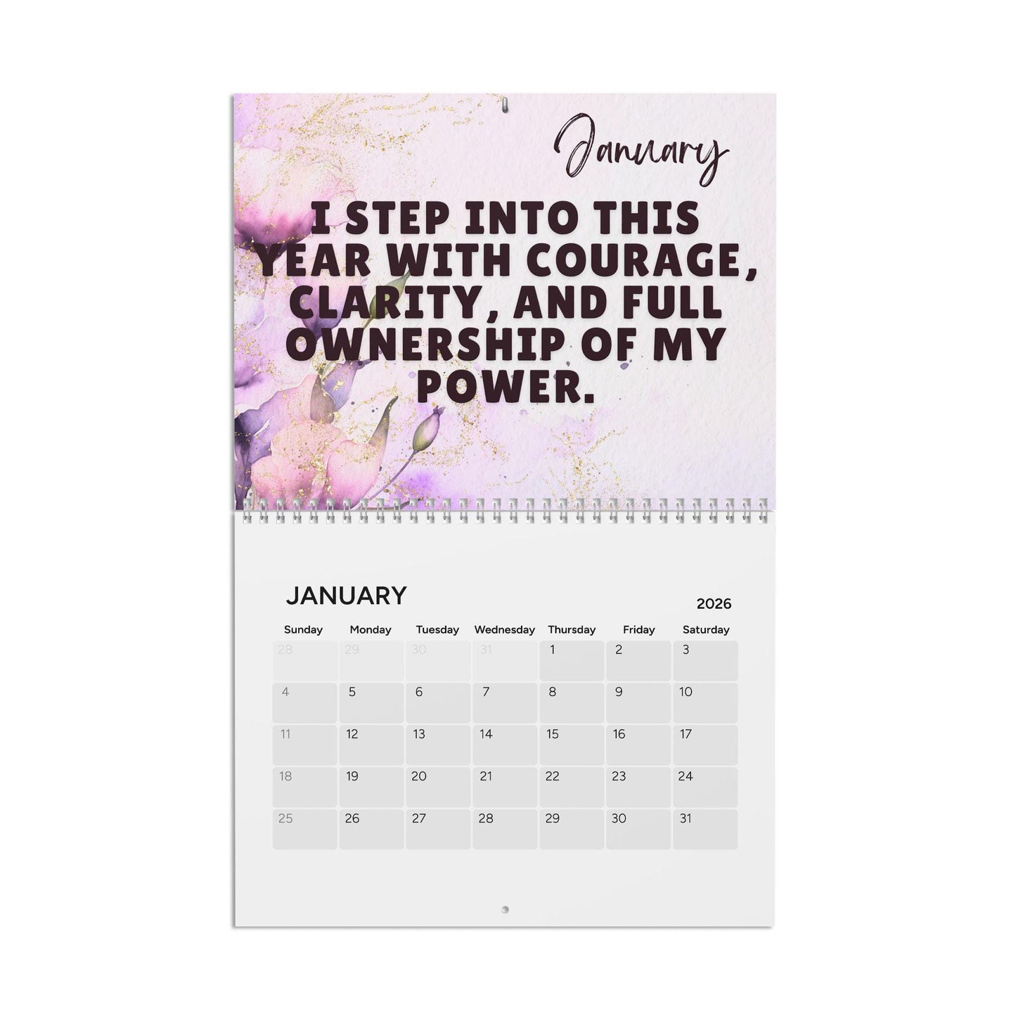 Women's Affirmation 2026 Calendar, Woman Motivational Wall Calendar, Inspirational Positive Thoughts For Women, Empowerment New Year New Me