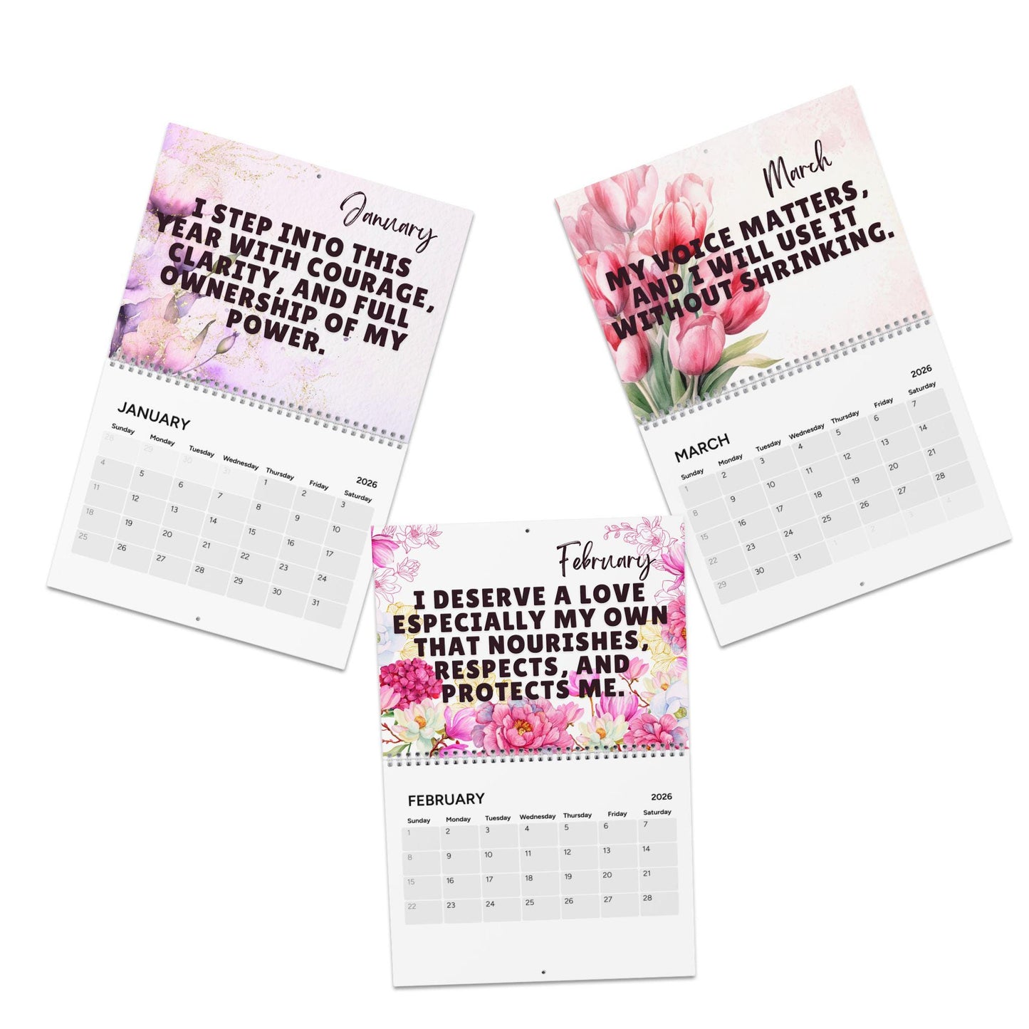 Women's Affirmation 2026 Calendar, Woman Motivational Wall Calendar, Inspirational Positive Thoughts For Women, Empowerment New Year New Me