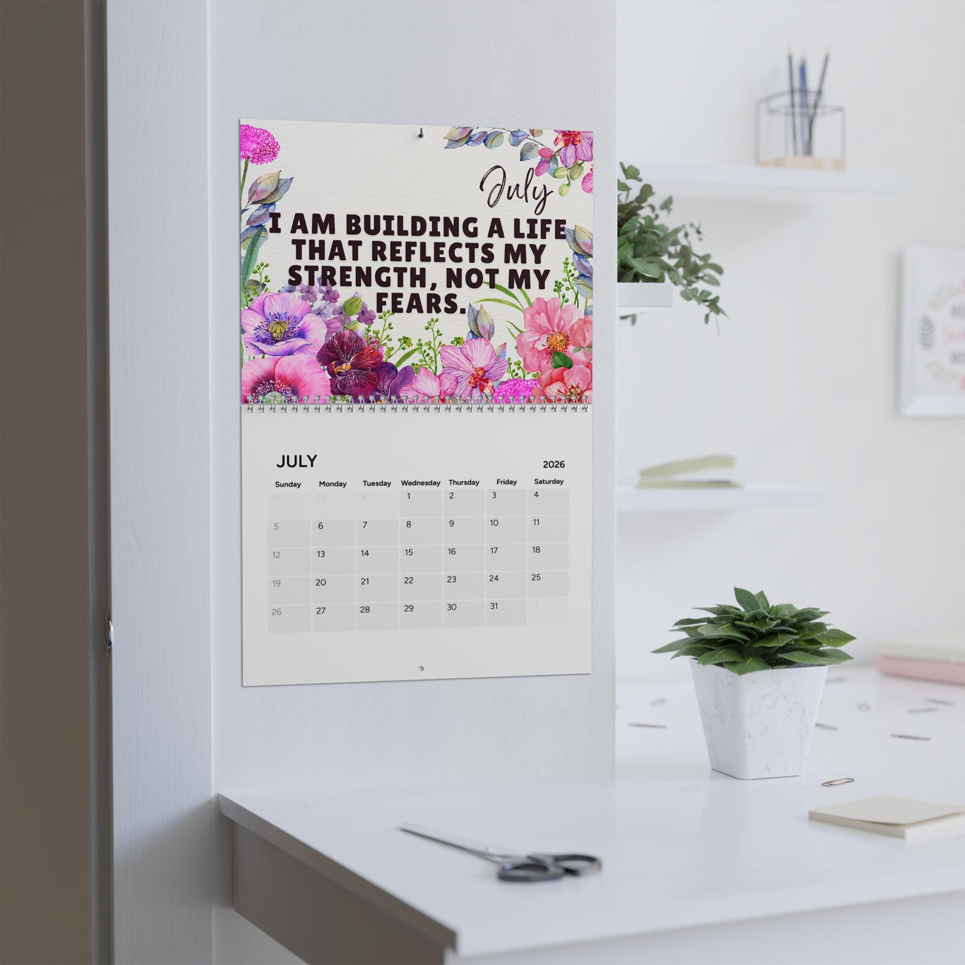 Women's Affirmation 2026 Calendar, Woman Motivational Wall Calendar, Inspirational Positive Thoughts For Women, Empowerment New Year New Me