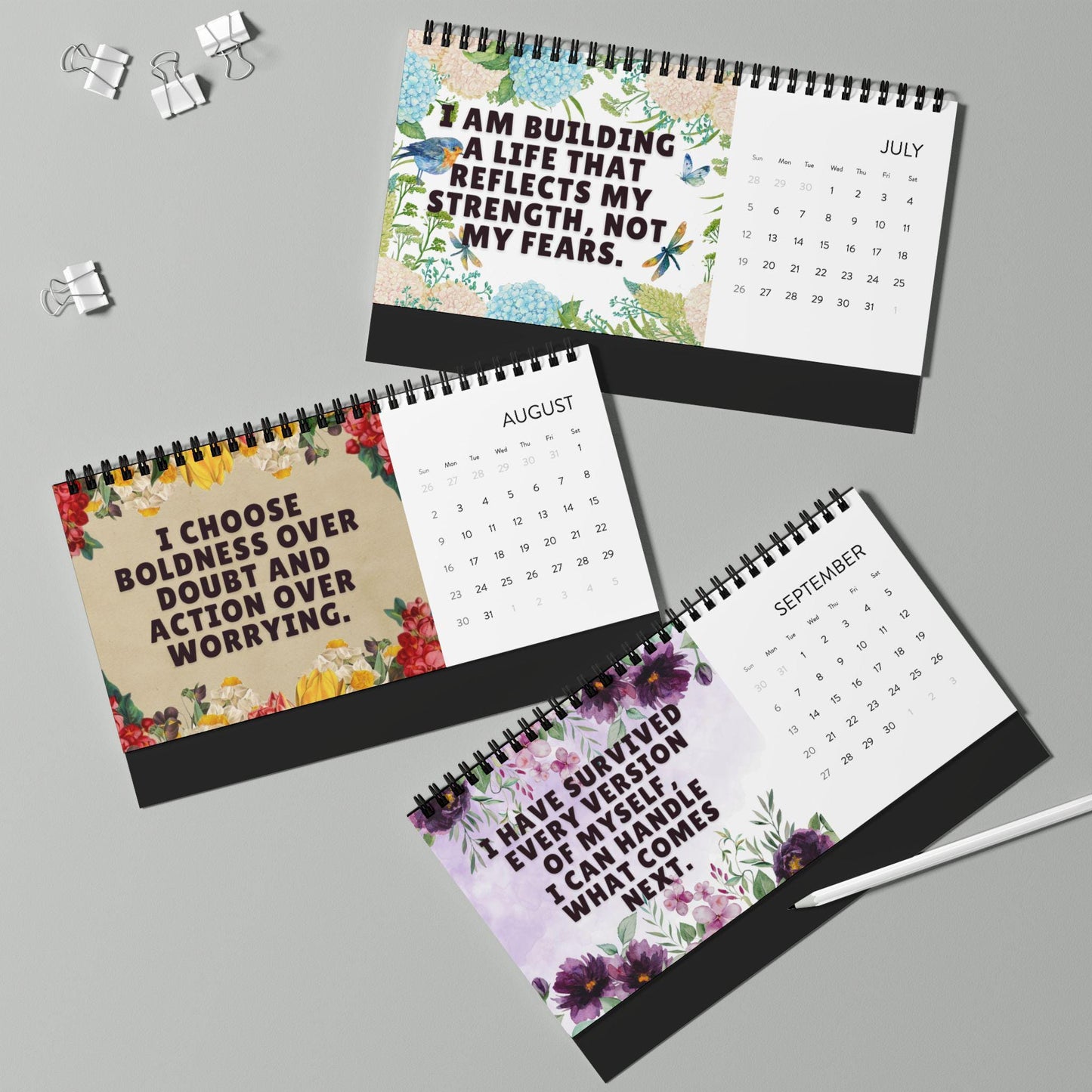 Women's Affirmation 2026 Desktop Calendar, Woman Motivational Decor, Inspirational Positive Thoughts For Women, Empowerment New Year New Me