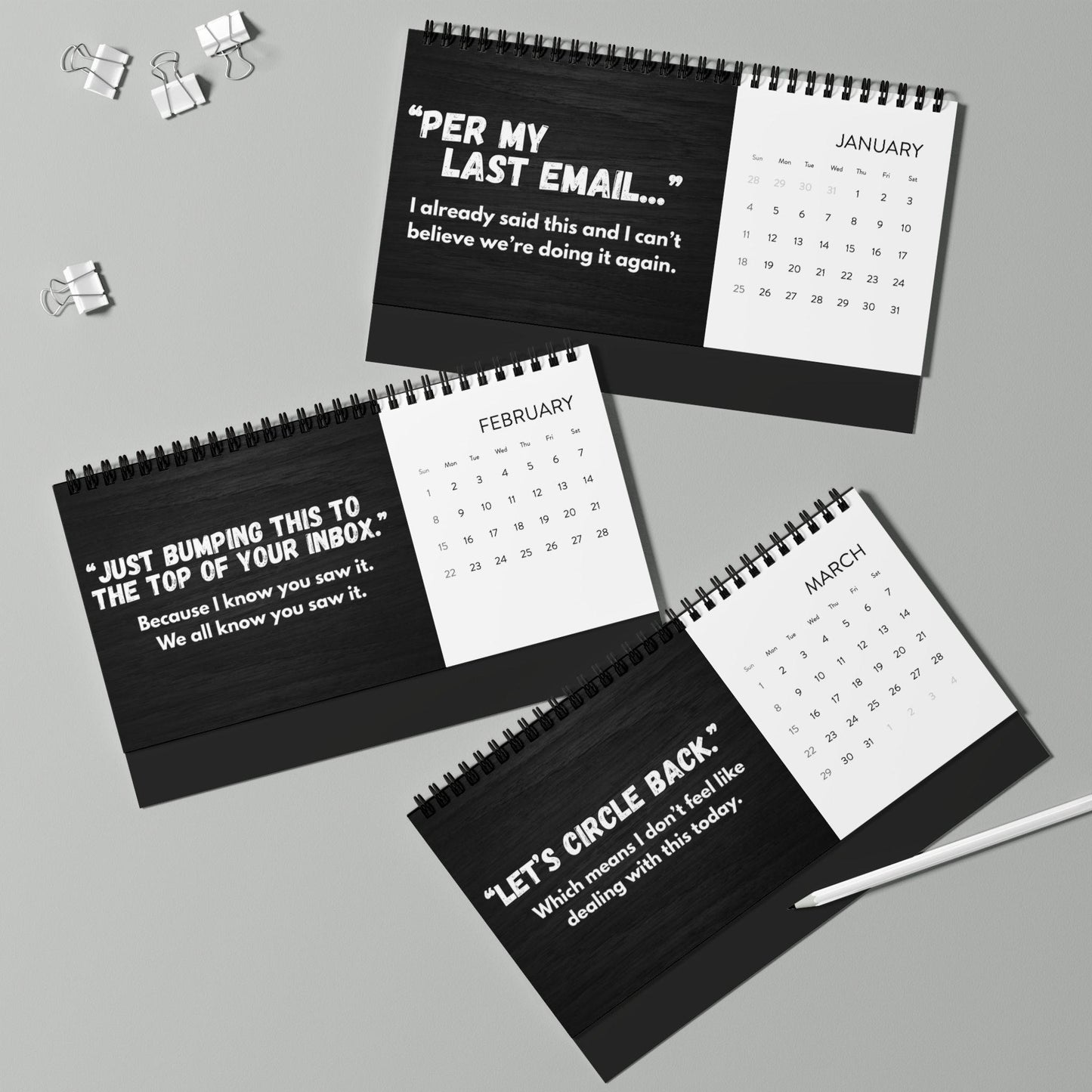 2026 Funny Corporate Desk Calendar, Passive Aggressive Office Quotes, Snarky Work Humor Gift Coworker Manager Friend White Elephant Gag Gift