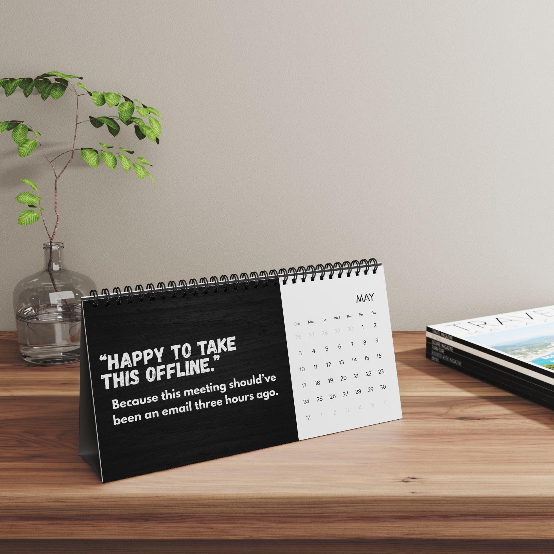 2026 Funny Corporate Desk Calendar, Passive Aggressive Office Quotes, Snarky Work Humor Gift Coworker Manager Friend White Elephant Gag Gift