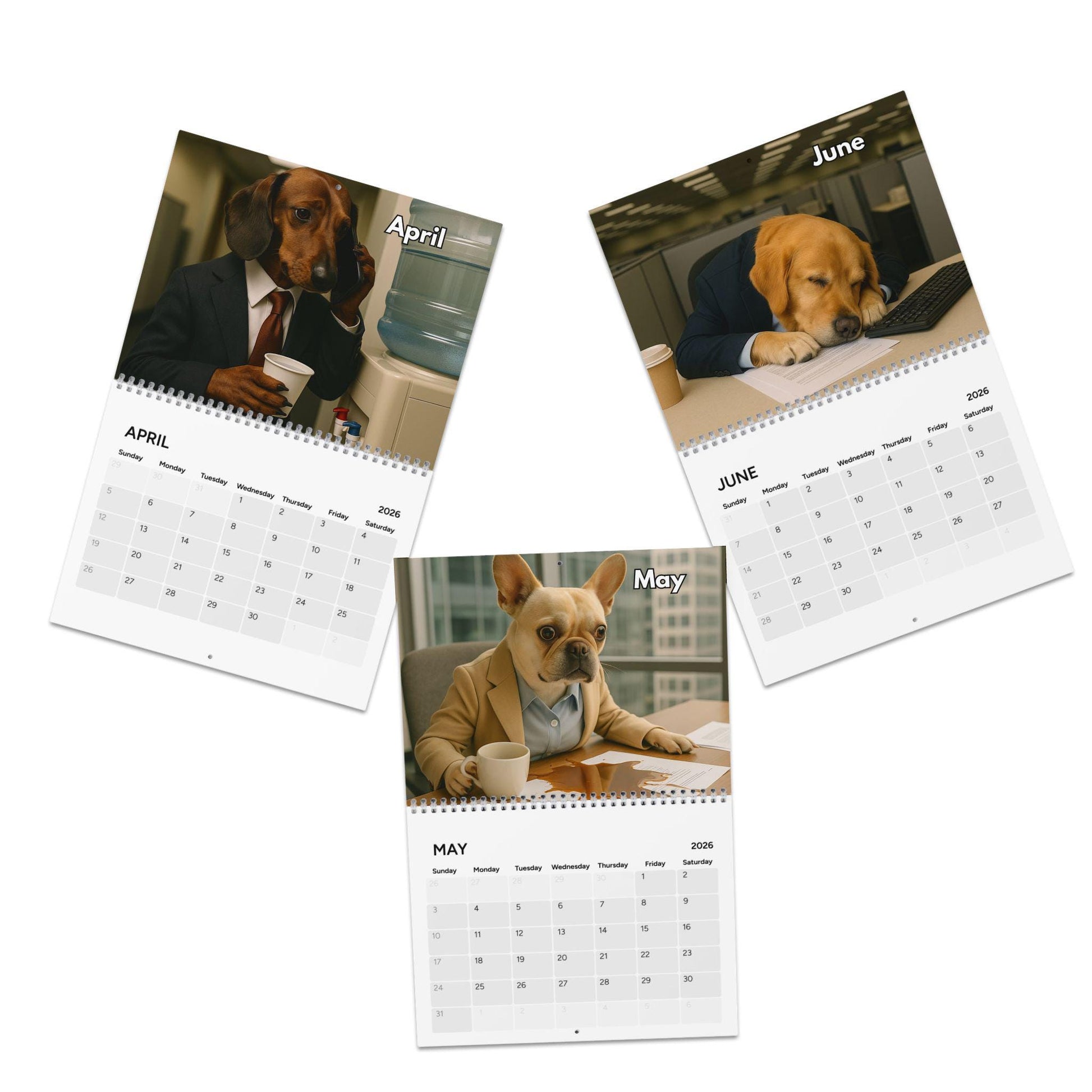 Corporate Dogs 2026 Calendar, Hilarious Puppy Lover Wall Calendar, Funny Calendar, Gag Gifts, Funny Gift Ideas, White Elephant, Secret Santa
