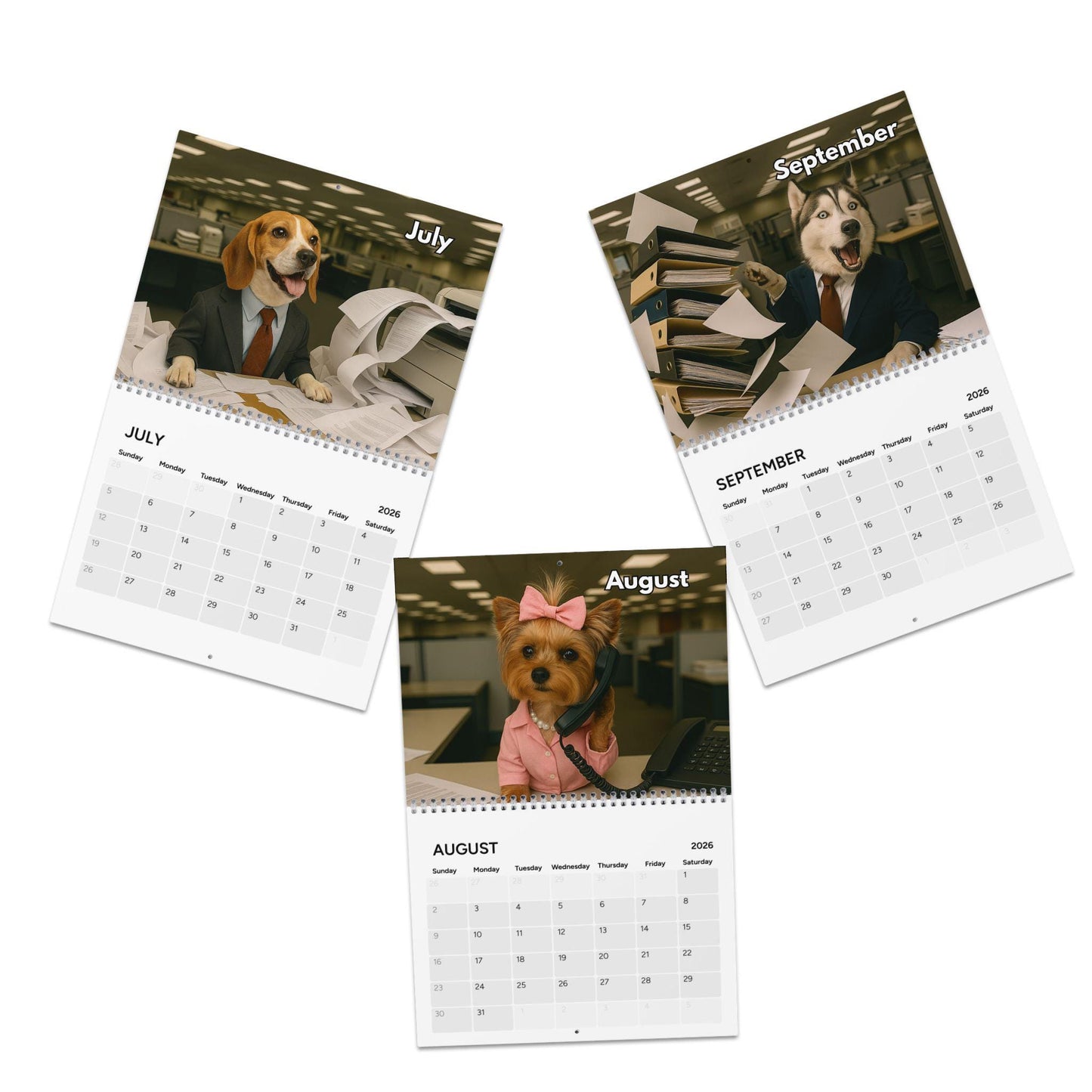 Corporate Dogs 2026 Calendar, Hilarious Puppy Lover Wall Calendar, Funny Calendar, Gag Gifts, Funny Gift Ideas, White Elephant, Secret Santa