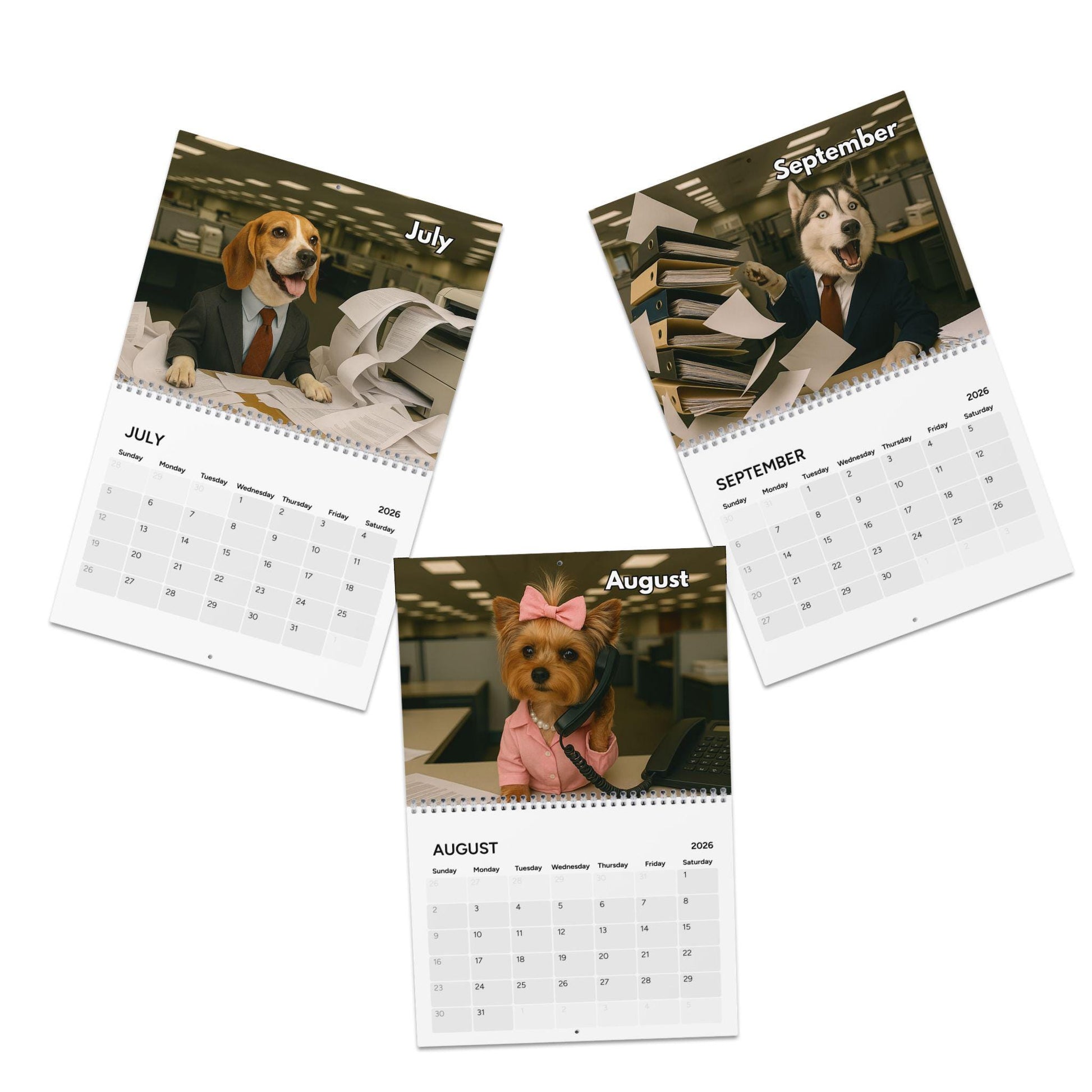 Corporate Dogs 2026 Calendar, Hilarious Puppy Lover Wall Calendar, Funny Calendar, Gag Gifts, Funny Gift Ideas, White Elephant, Secret Santa