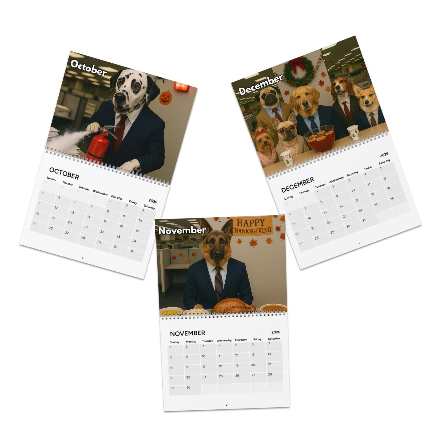 Corporate Dogs 2026 Calendar, Hilarious Puppy Lover Wall Calendar, Funny Calendar, Gag Gifts, Funny Gift Ideas, White Elephant, Secret Santa