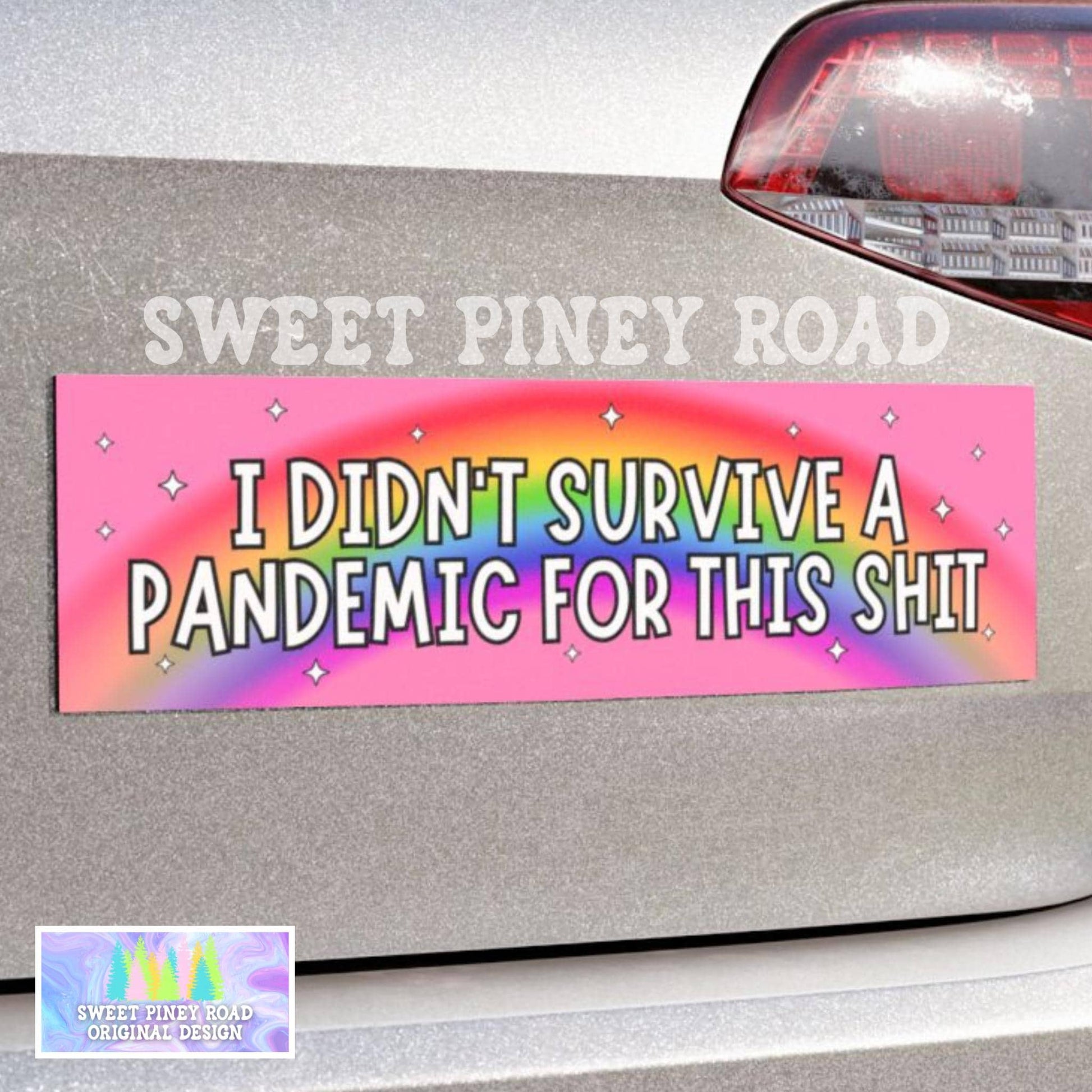 I Didn't Survive A Pandemic For This Car Magnet, Anti Trump Bumper Sticker, Funny Leftist Political Humor, Pink Pretty Decal, Feminist Gifts
