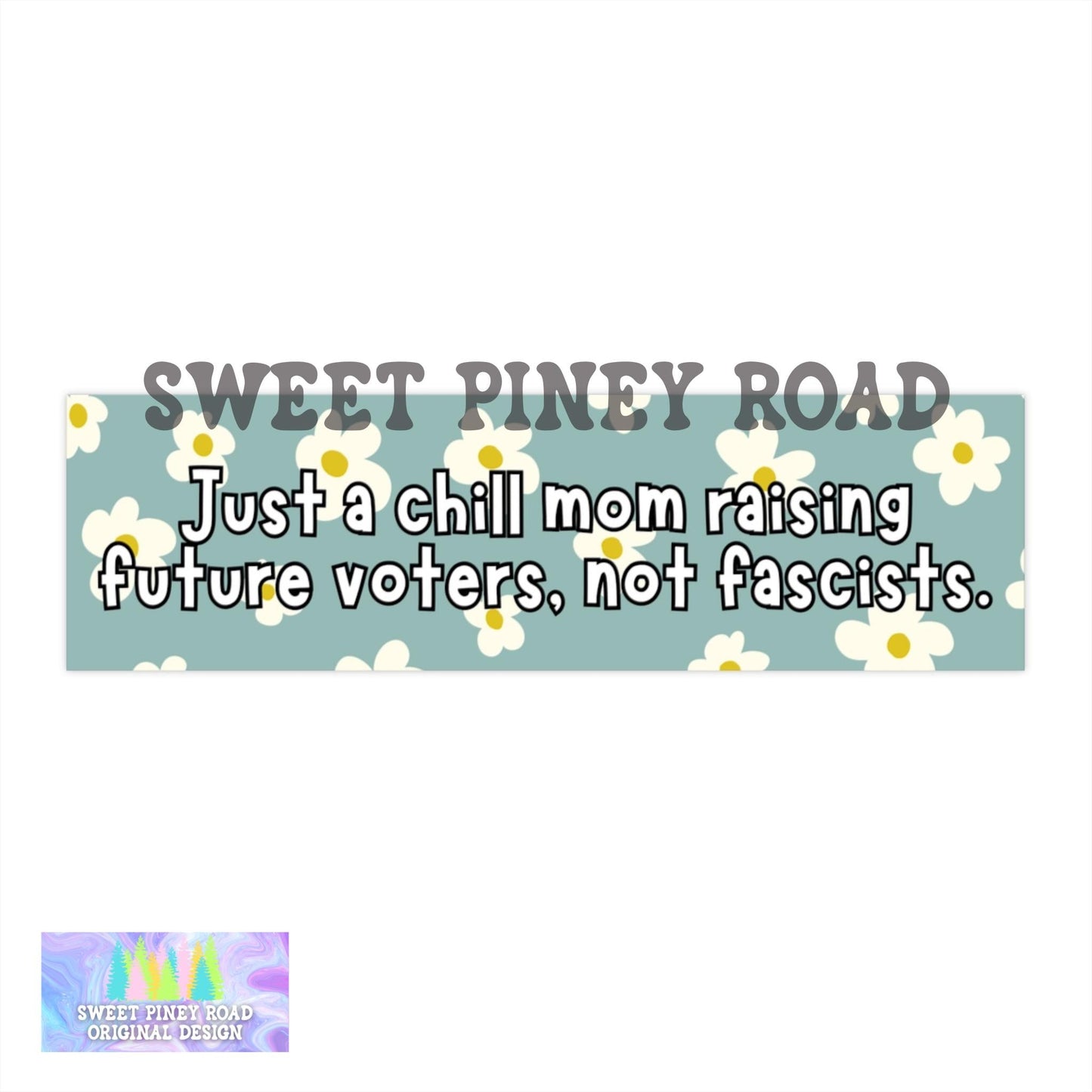 Liberal Mom Raising Democrats Car Magnet, Cute Funny Bumper Sticker, Anti Trump FDT Waterproof Decal Feminist Activist Gift For Leftist Mama