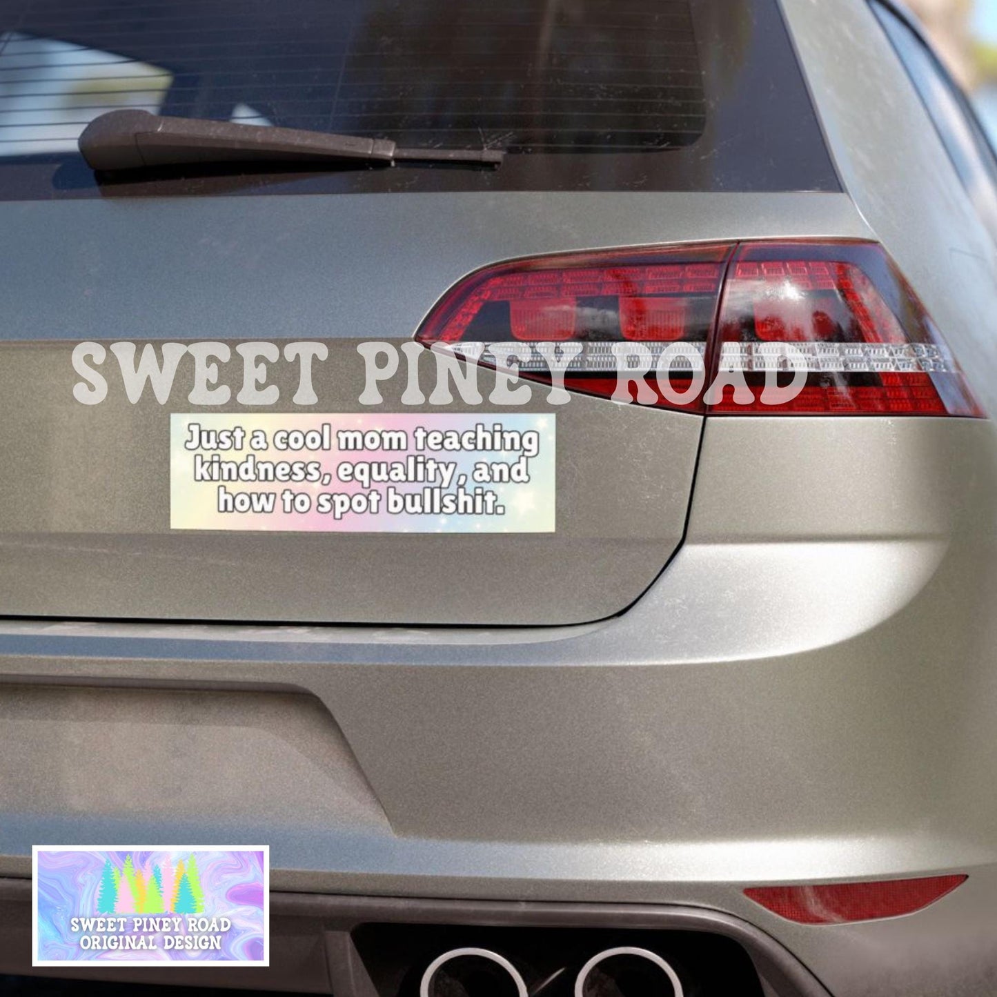 Liberal Mom Raising Democrats Car Magnet, Cute Funny Bumper Sticker, Anti Trump FDT Waterproof, Cool Mama Feminist Activist Gift For Leftist