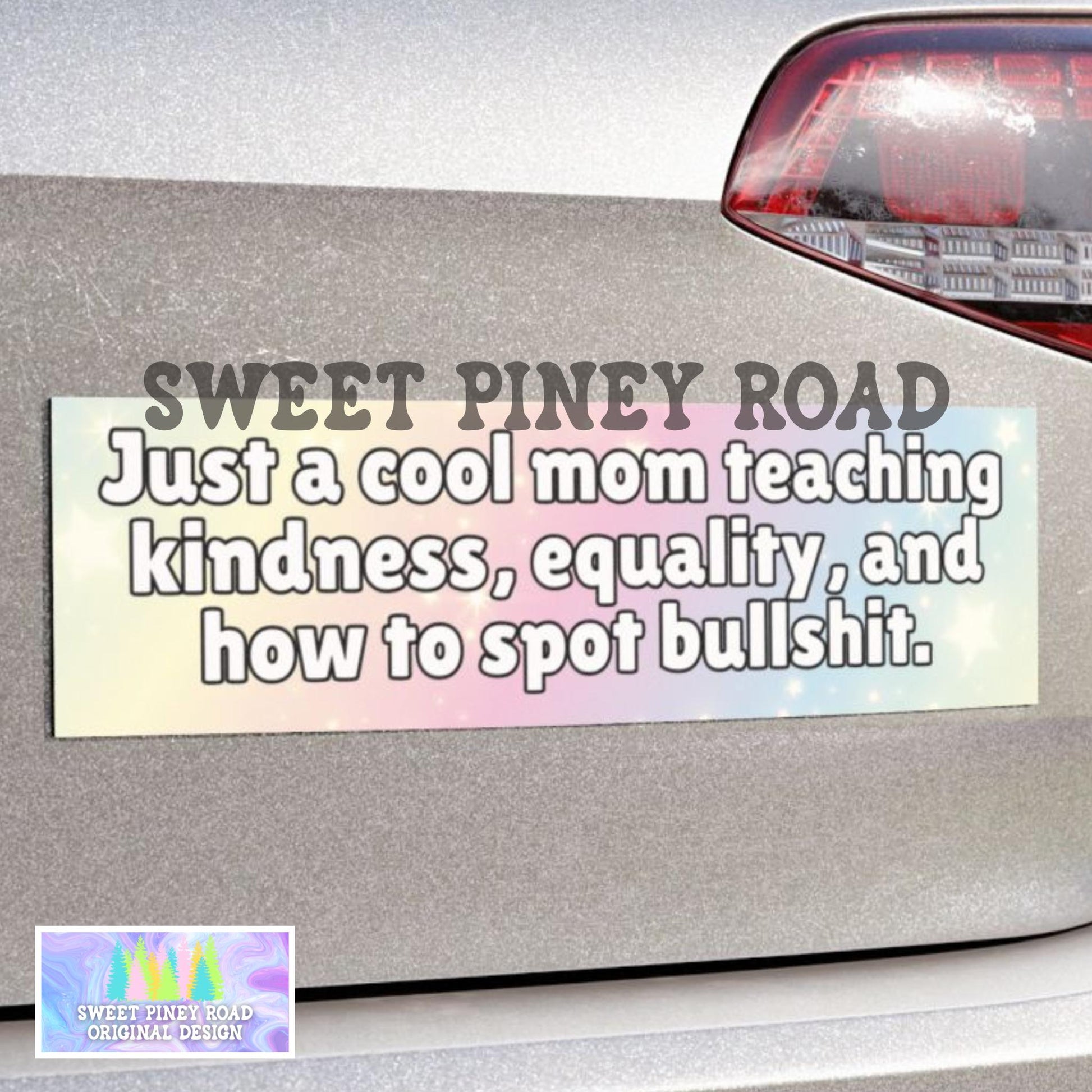 Liberal Mom Raising Democrats Car Magnet, Cute Funny Bumper Sticker, Anti Trump FDT Waterproof, Cool Mama Feminist Activist Gift For Leftist