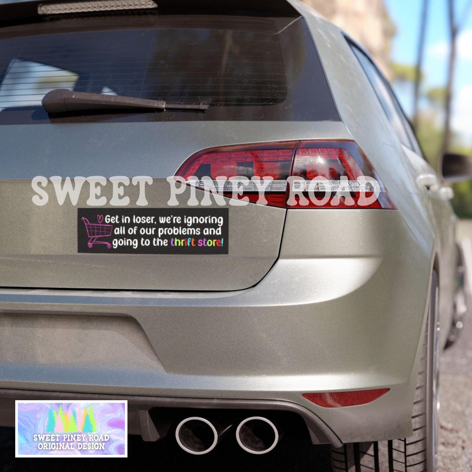 Get In Loser Thrift Store Lover Car Magnet, Funny Bumper Sticker For Girlfriend Wife, Bargain Hunter Gifts Idea, Cute Hilarious Thrifter