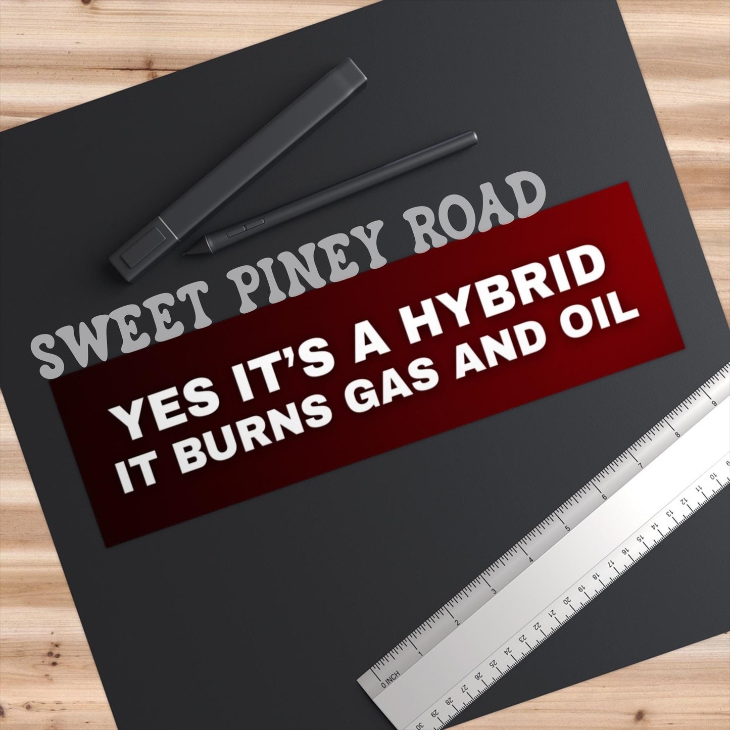 It's A Hybrid It Burns Gas And Oil Car Magnet, Funny Bumper Sticker For Boyfriend Husband Gifts Idea For Birthday, Truck Decal Mens Humor
