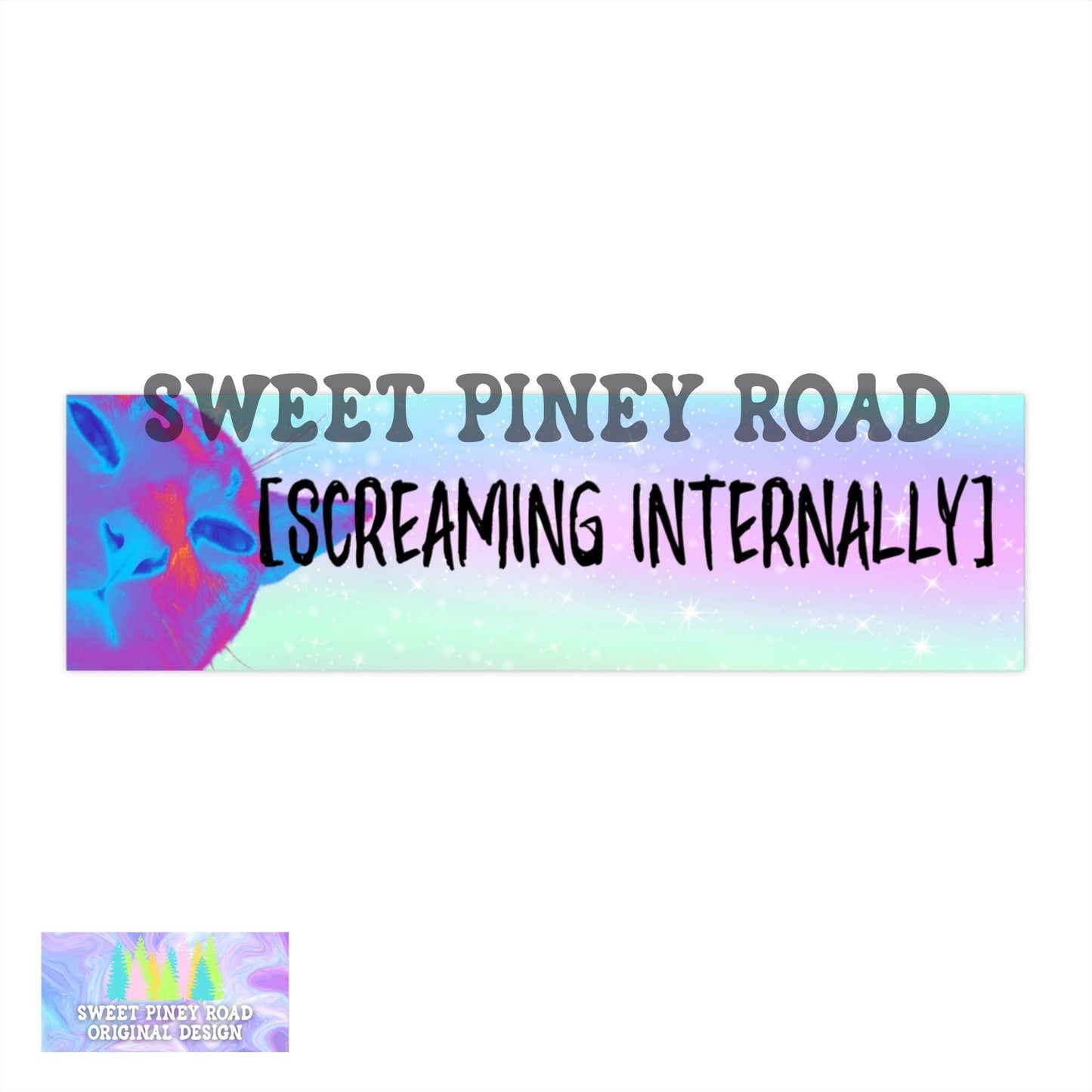 Screaming Internally Car Magnet, Funny Bumper Sticker, Unhinged Cursed Cat Humor, Gen Z Meme Ideas, Gag Gift For Kitty Lover, Hilarious Cats