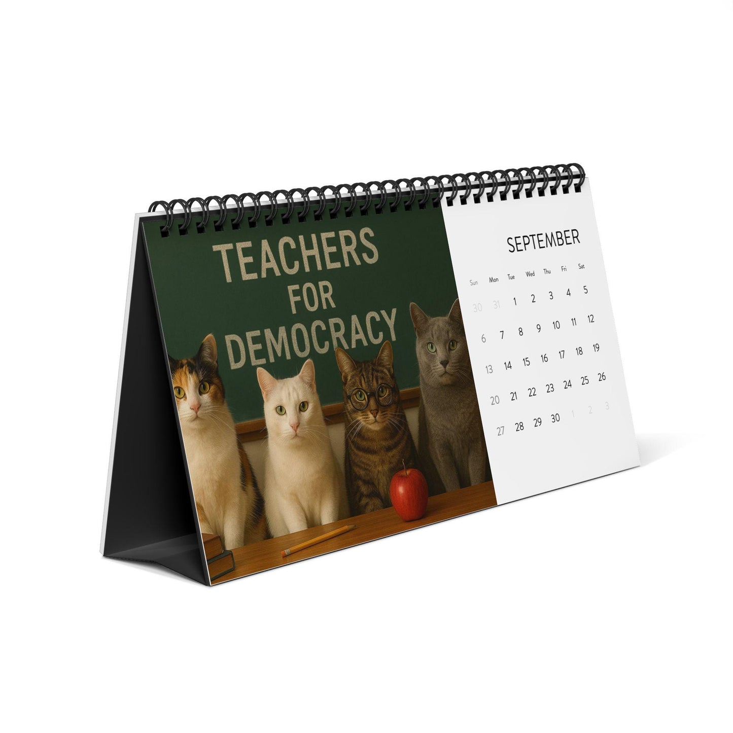 Anti Trump Cat 2026 Desktop Calendar, Kitten Lover Calendar, Funny Kitty Gag Gift, Hilarious Ideas For Office Coworker, Progressive FDT Joke