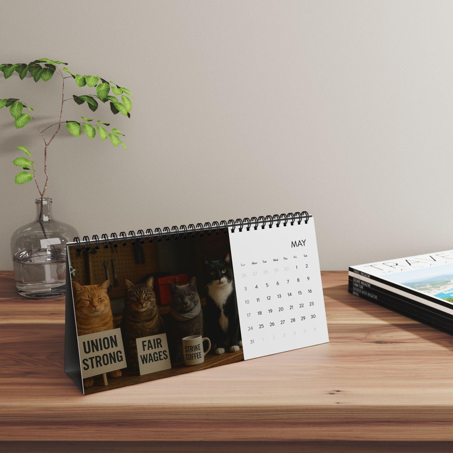 Anti Trump Cat 2026 Desktop Calendar, Kitten Lover Calendar, Funny Kitty Gag Gift, Hilarious Ideas For Office Coworker, Progressive FDT Joke