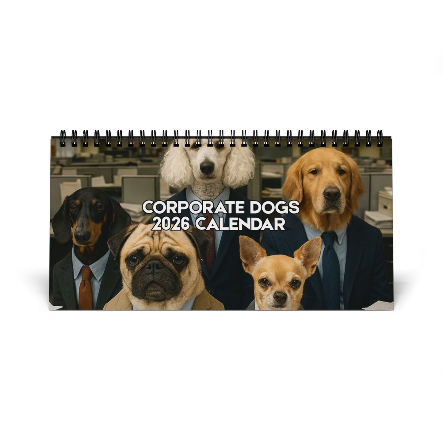Corporate Dogs 2026 Desk Calendar, Hilarious Puppy Lover Calendar, Dog Owner Gag Gifts, Funny Gift Ideas, Desktop Office Table Decor Mini