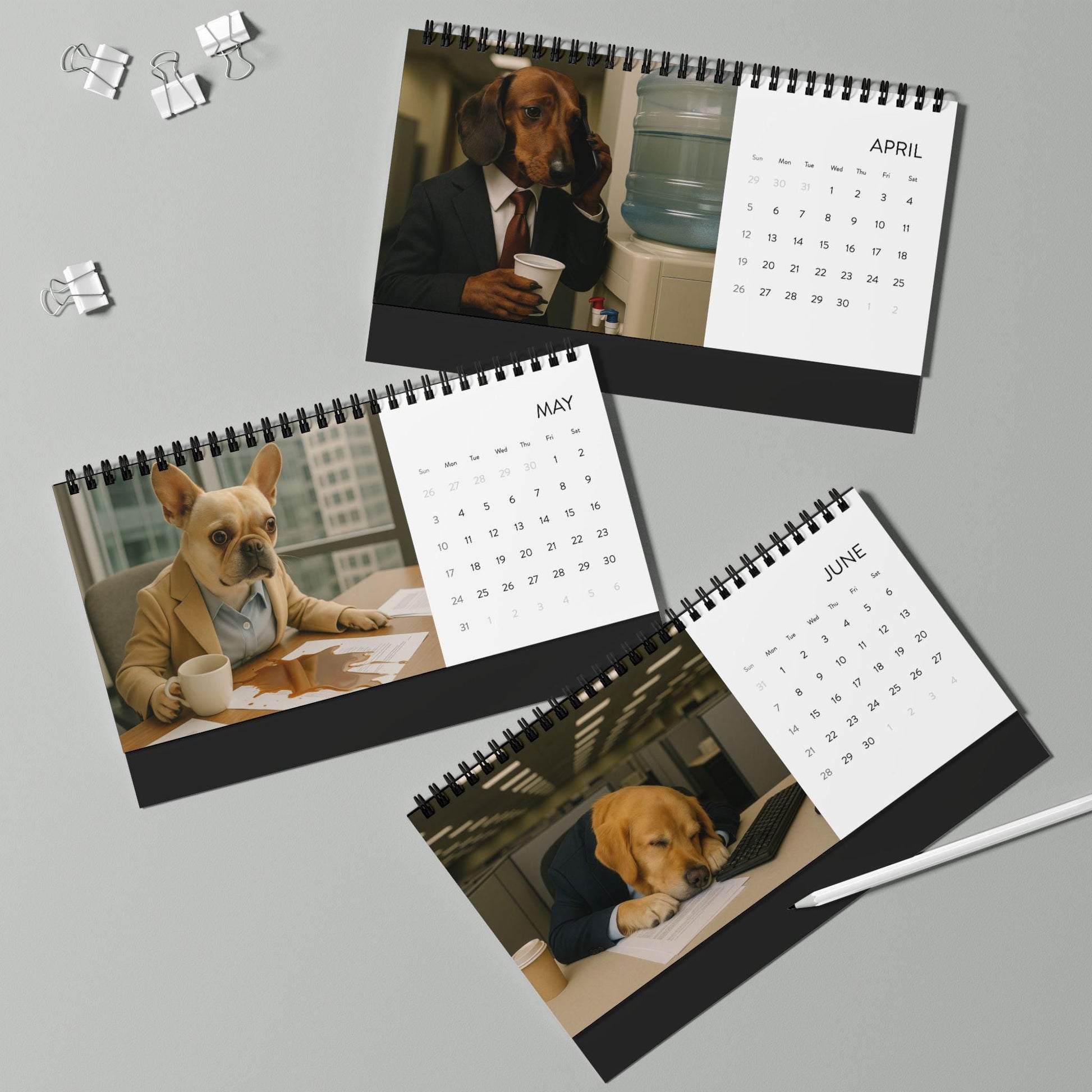 Corporate Dogs 2026 Desk Calendar, Hilarious Puppy Lover Calendar, Dog Owner Gag Gifts, Funny Gift Ideas, Desktop Office Table Decor Mini