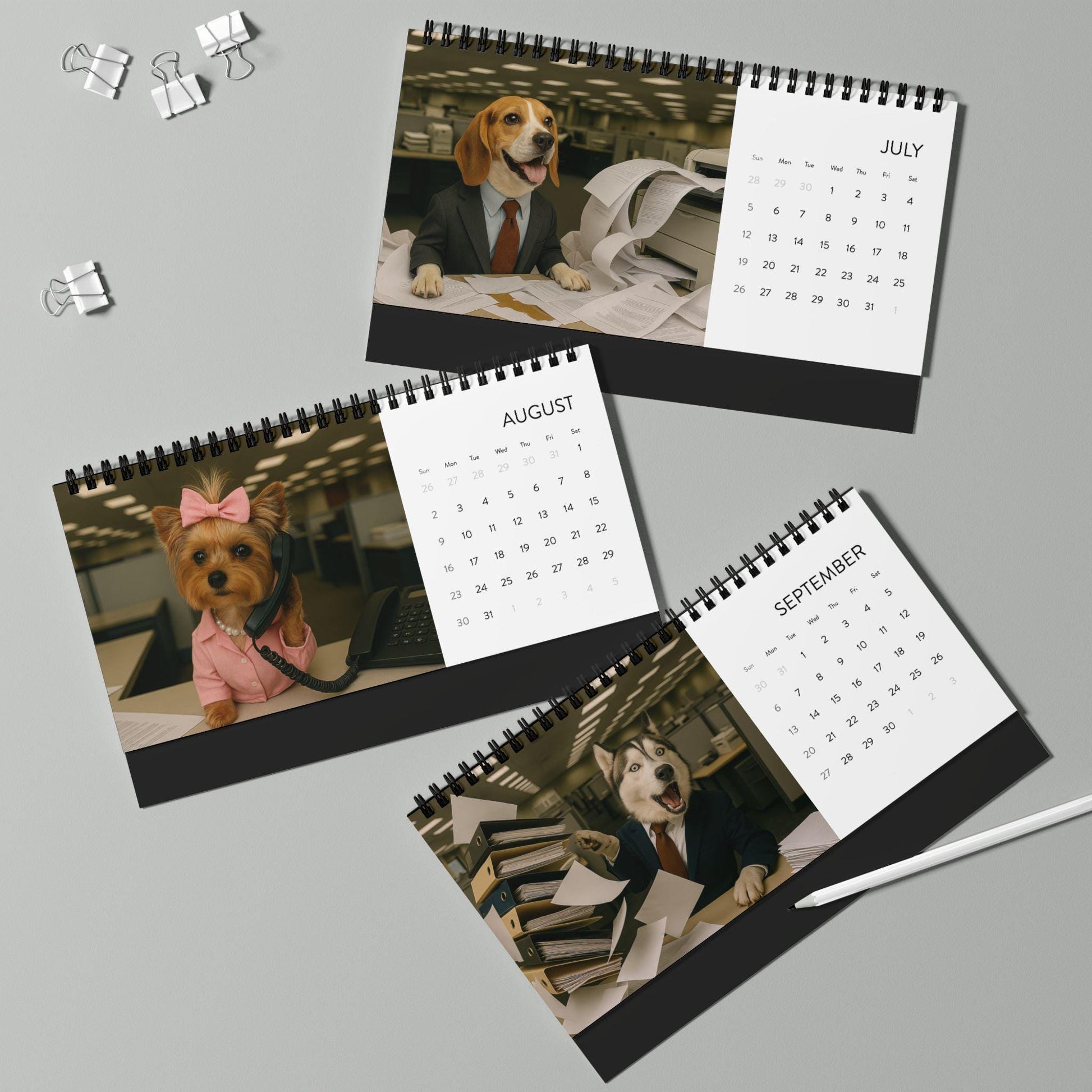 Corporate Dogs 2026 Desk Calendar, Hilarious Puppy Lover Calendar, Dog Owner Gag Gifts, Funny Gift Ideas, Desktop Office Table Decor Mini
