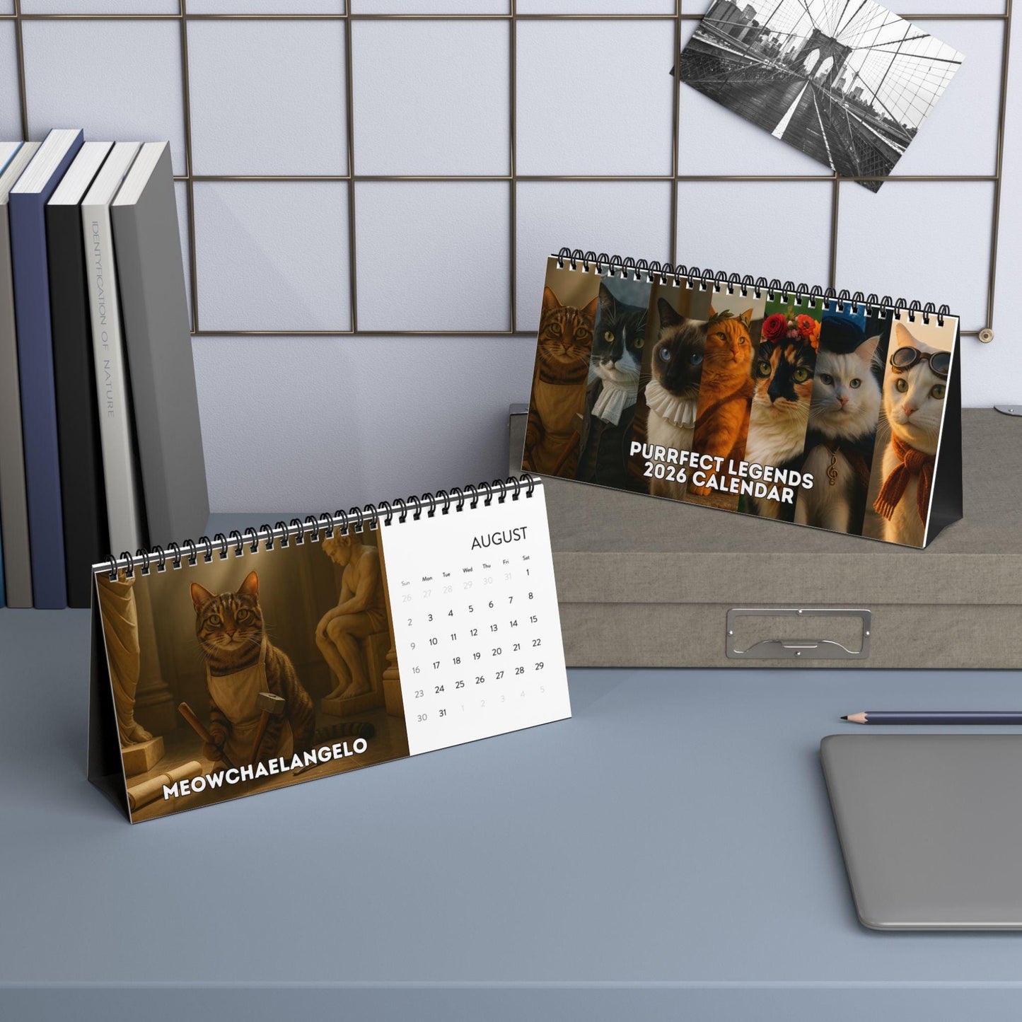 Historical Cat Art 2026 Desk Calendar, Funny Cats Renaissance Art, History Portraits, Vintage Office Decor, Unique Artistic Cat Lover Gift