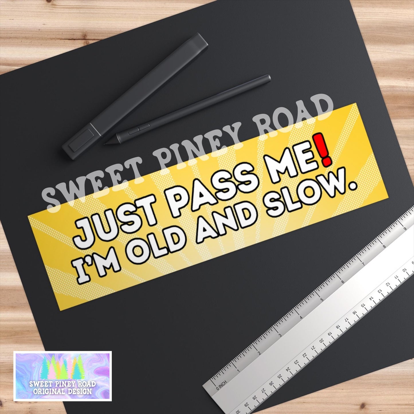 Pass Me I'm Old and Slow Car Magnet, Funny Bumper Sticker Gag Gift For Old Person, Hilarious Joke For Grandpa Grandma, Slow Driver Car Decal
