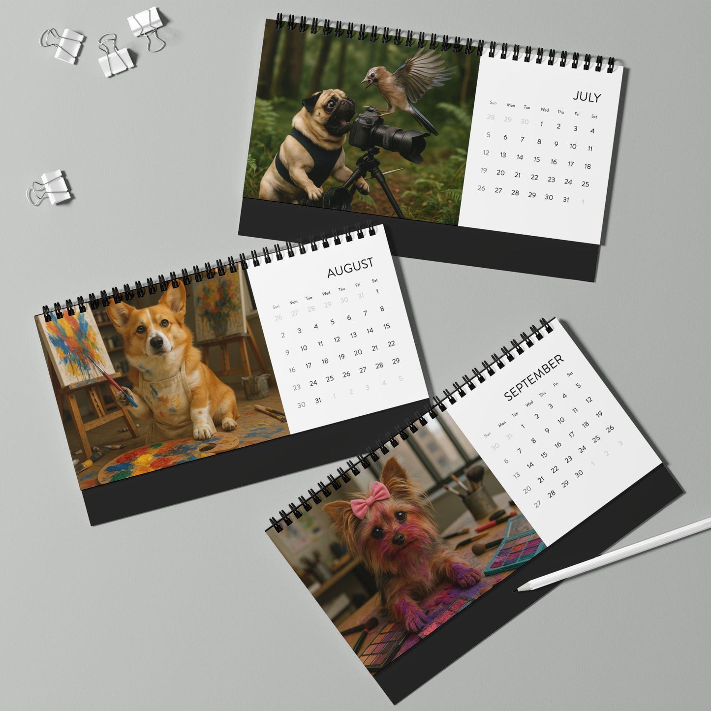 Dogs With Hobbies 2026 Desk Calendar, Office Calendar For Dog Lover, Funny Doggy Gag Gift, Calendar For Coworker Manager, Hilarious Idea