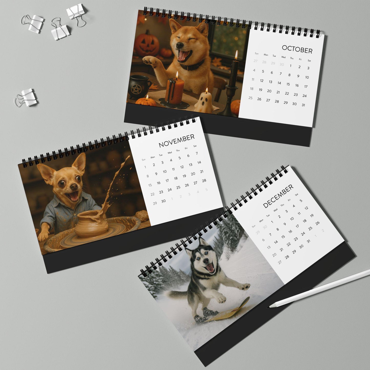 Dogs With Hobbies 2026 Desk Calendar, Office Calendar For Dog Lover, Funny Doggy Gag Gift, Calendar For Coworker Manager, Hilarious Idea