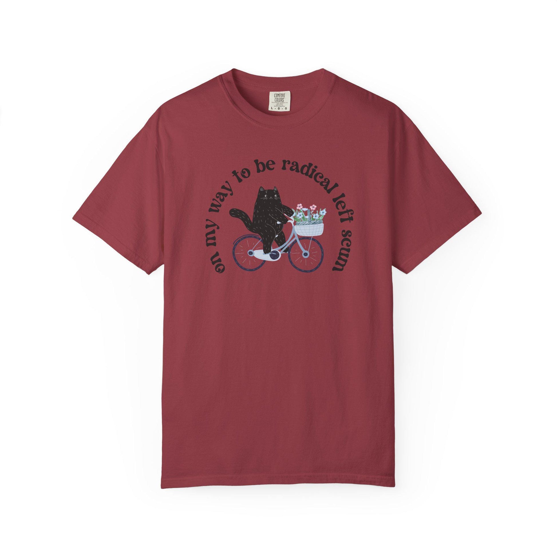 Radical Left Scum Comfort Colors Shirt , Cat On Bicycle Resistance Tee, Anti MAGA T-shirt