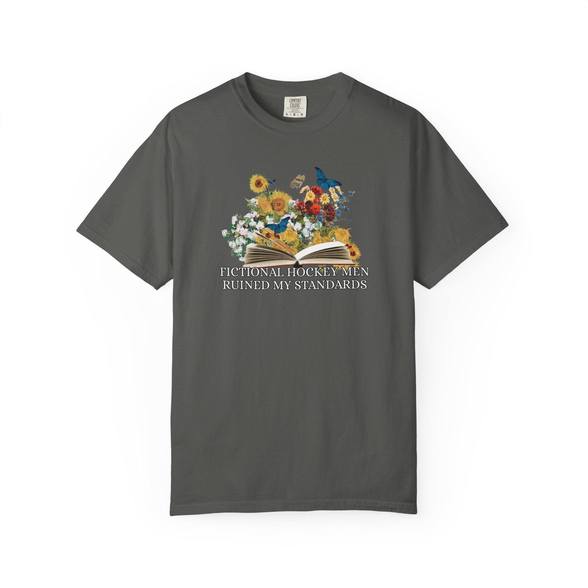 Hockey Book Lover Romance Tshirt, Enemies to Lovers Tee, Bookish Fictional Men Ruined My Standards Shirt