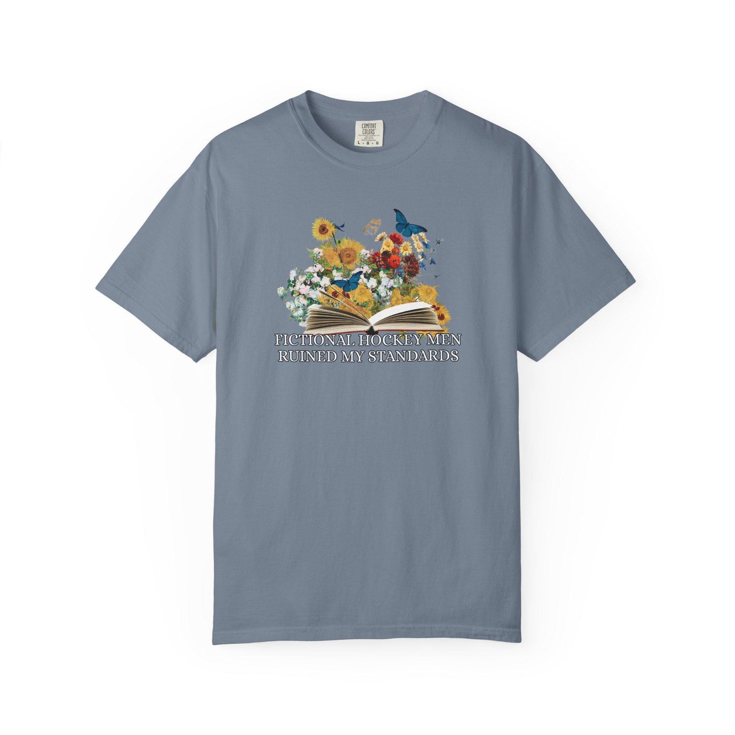 Hockey Book Lover Romance Tshirt, Enemies to Lovers Tee, Bookish Fictional Men Ruined My Standards Shirt