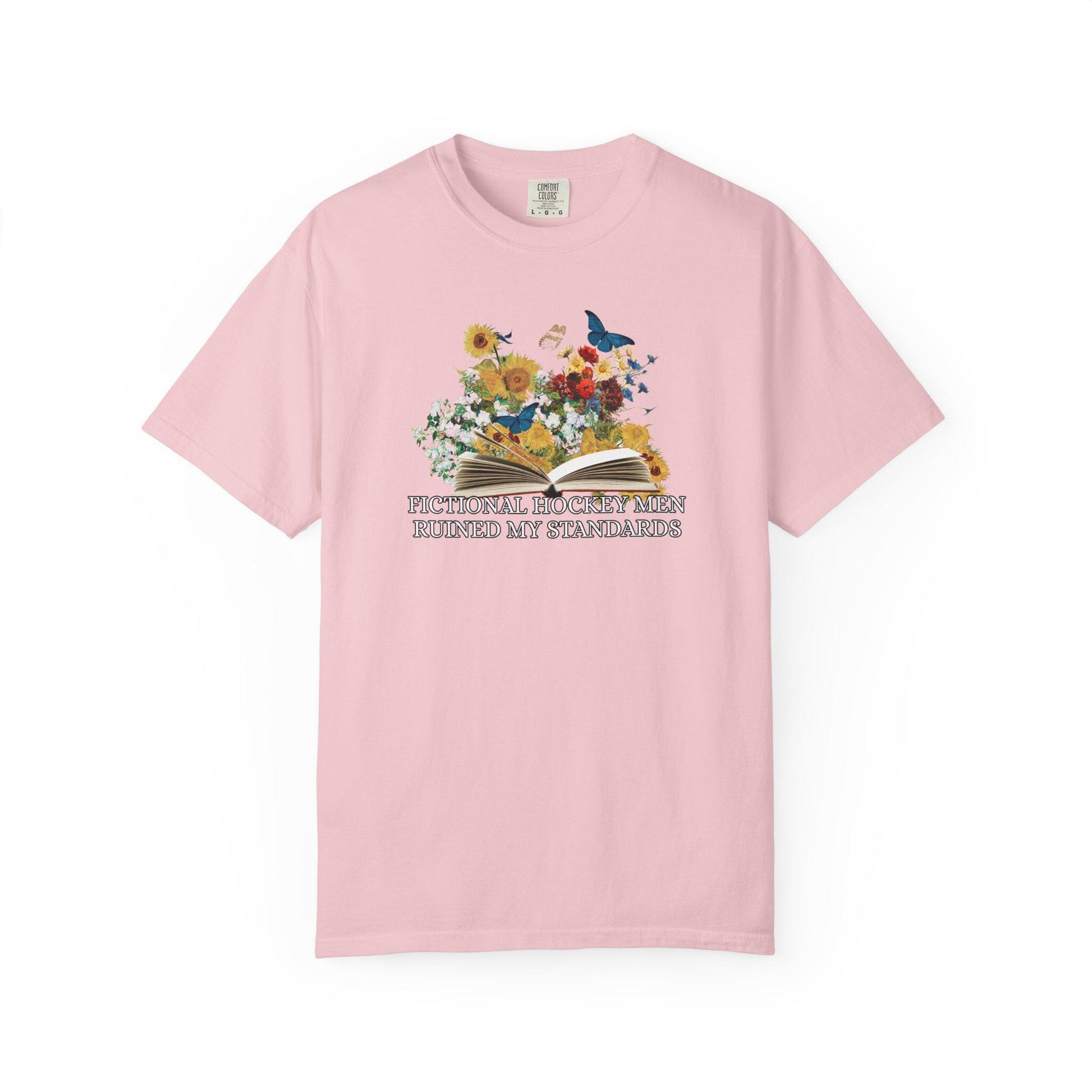 Hockey Book Lover Romance Tshirt, Enemies to Lovers Tee, Bookish Fictional Men Ruined My Standards Shirt
