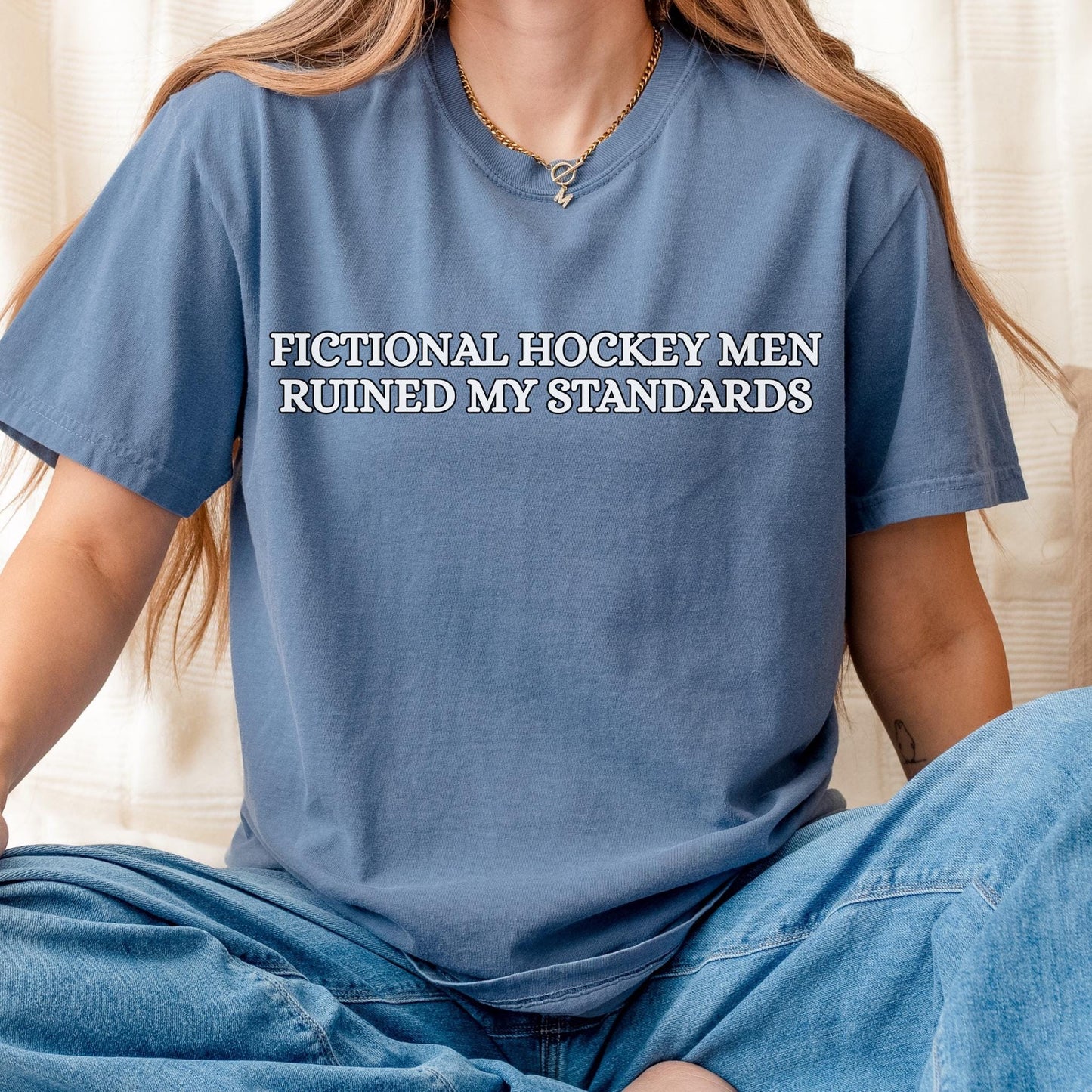 Hockey Romance Tshirt, Enemies to Lovers Hockey Tee, Fictional Men Ruined My Standards Shirt