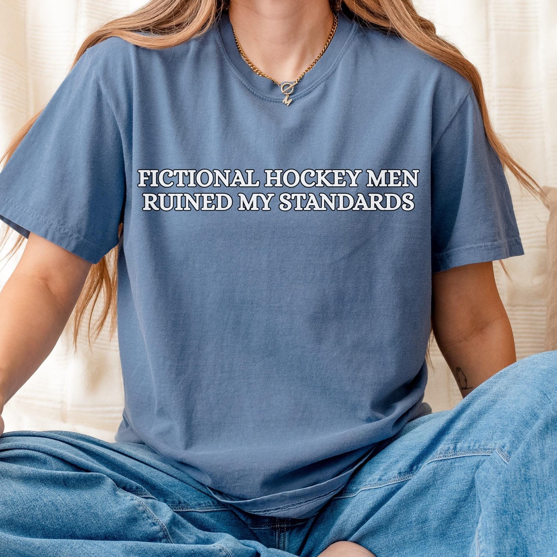 Hockey Romance Tshirt, Enemies to Lovers Hockey Tee, Fictional Men Ruined My Standards Shirt