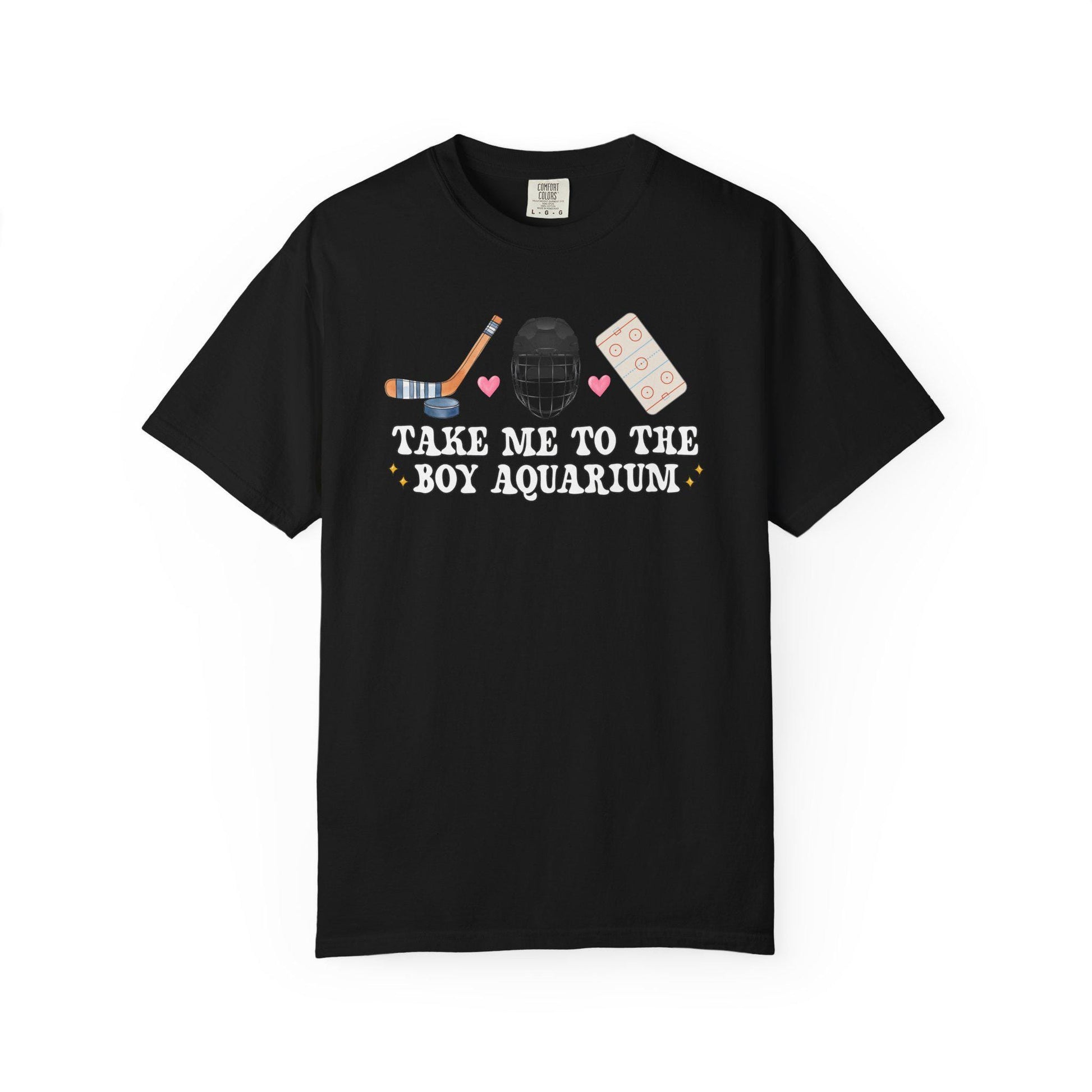 Take Me To The Boy Aquarium Shirt, Funny Hockey Mom Tee, Sarcastic Game Day Shirt, Witty Hockey Fan Gift Comfort Colors T-Shirt