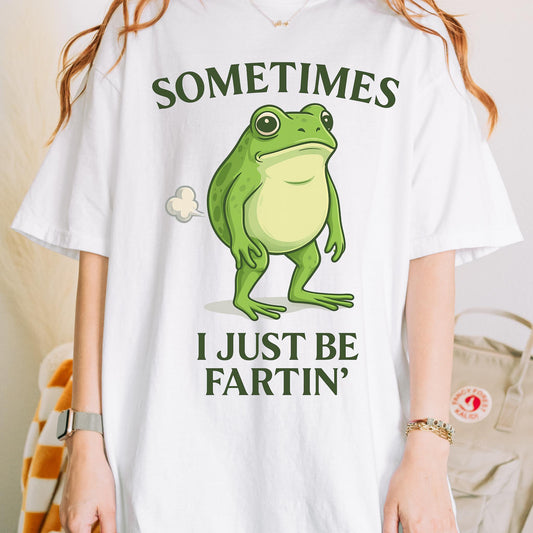 Farting Frog Tshirt, Hilarious Gag Gift Toad Shirt, Flatulence Tee, Goofy Meme Animal Lover T-Shirt