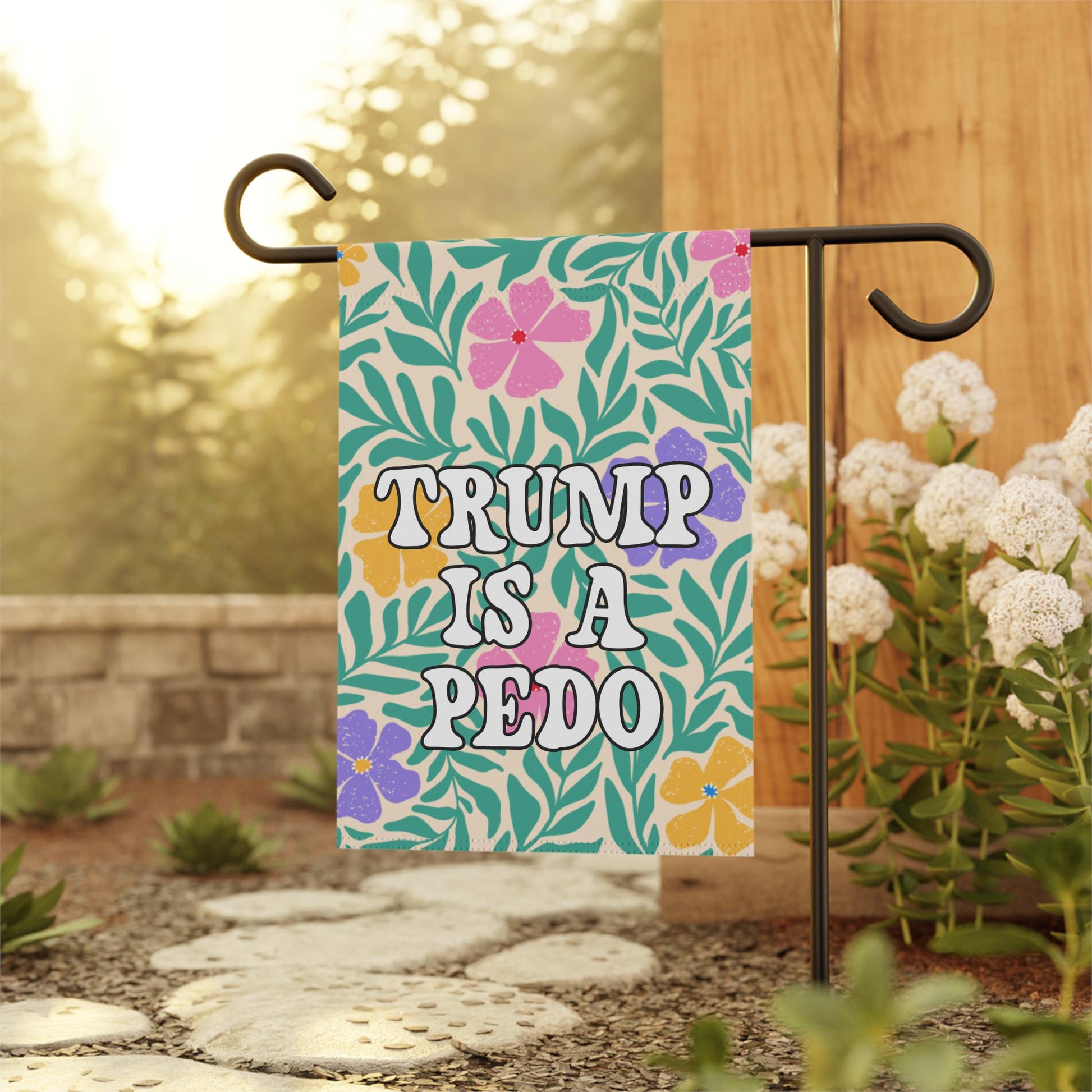 Subtle FDT Pedo Garden Flag, Democrat Yard Banner Decor, Flower Gift For Leftist, Activist Protest Anti MAGA Anti Trump