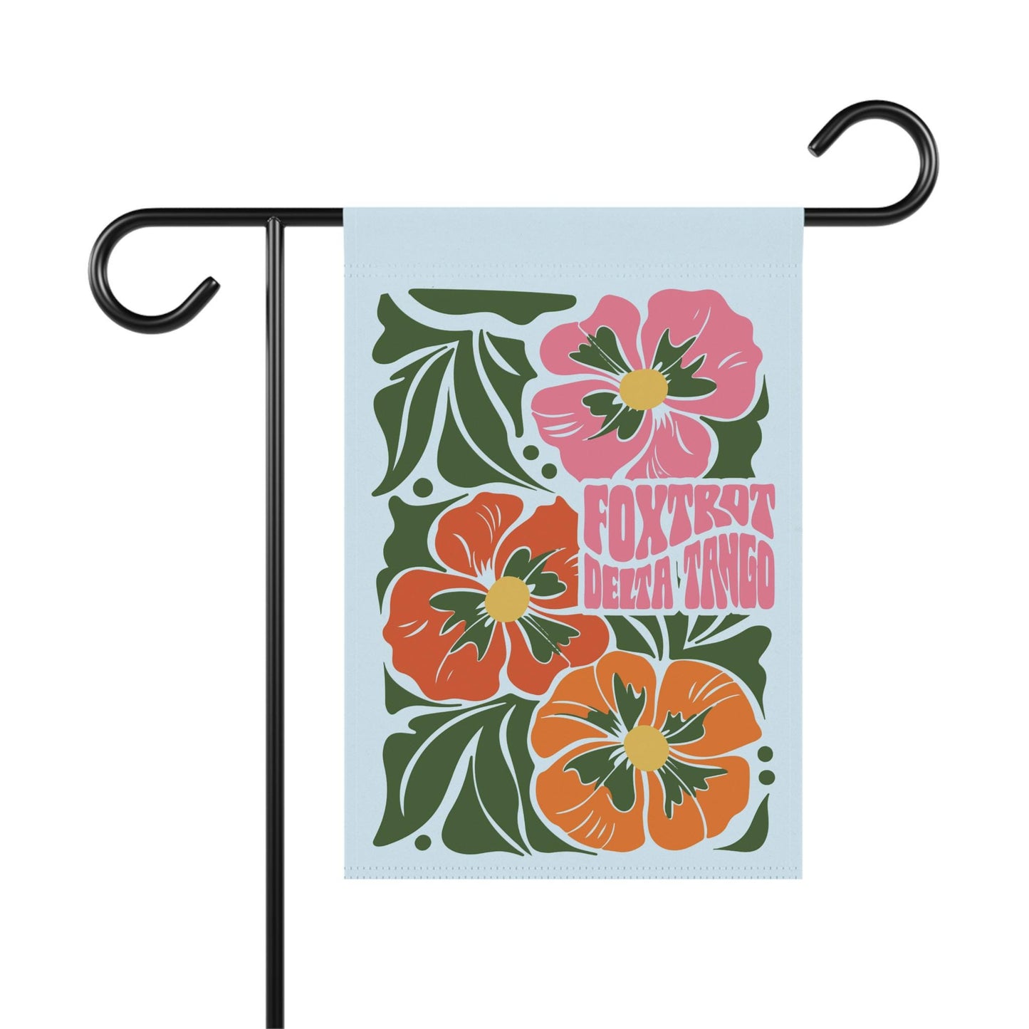 Subtle Foxtrot Delta Tango Yard Flag, FDT Floral Garden Banner, Anti MAGA Anti Trump Flower Design Home Decor, Gift For Liberal Leftist