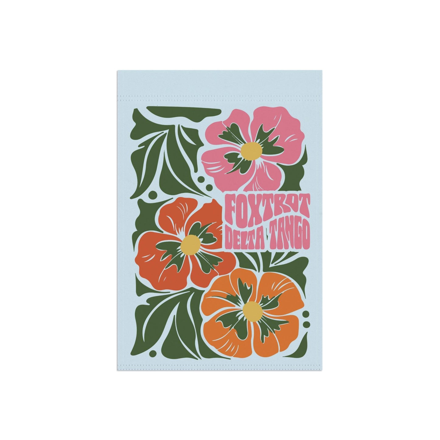 Subtle Foxtrot Delta Tango Yard Flag, FDT Floral Garden Banner, Anti MAGA Anti Trump Flower Design Home Decor, Gift For Liberal Leftist