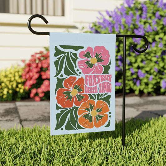 Subtle Foxtrot Delta Tango Yard Flag, FDT Floral Garden Banner, Anti MAGA Anti Trump Flower Design Home Decor, Gift For Liberal Leftist