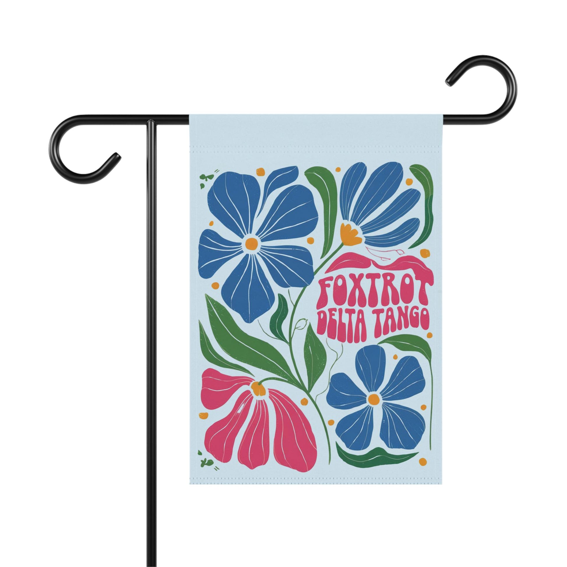 Subtle Foxtrot Delta Tango Yard Flag, FDT Floral Garden Banner, Anti MAGA Anti Trump Flower Design Home Decor, Gift For Liberal Leftist