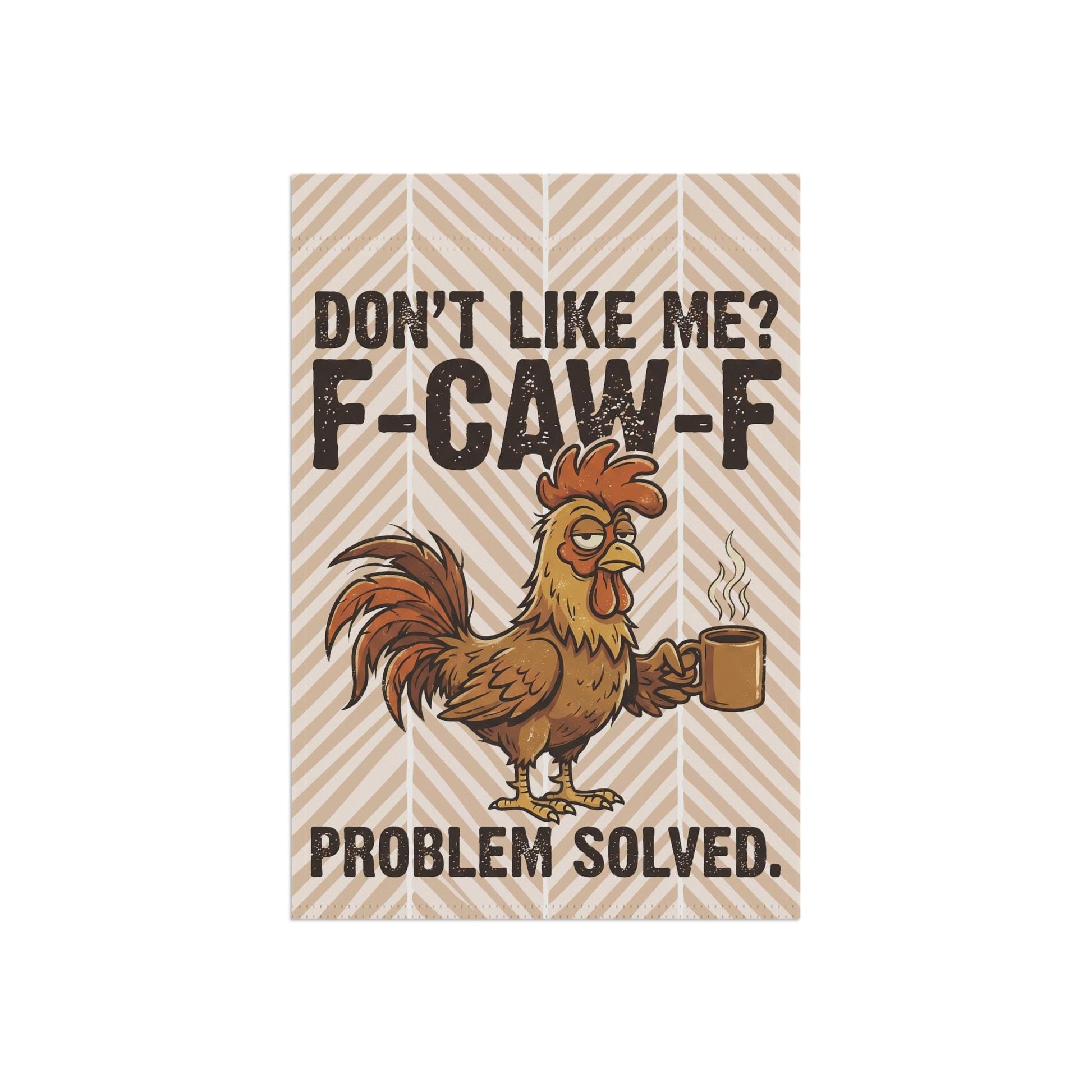 FCAWF Chicken Lover Garden Flag, Tired Rooster Coffee Yard Banner, Funny Farmhouse Outdoor Decor, Animal Lover Decoration