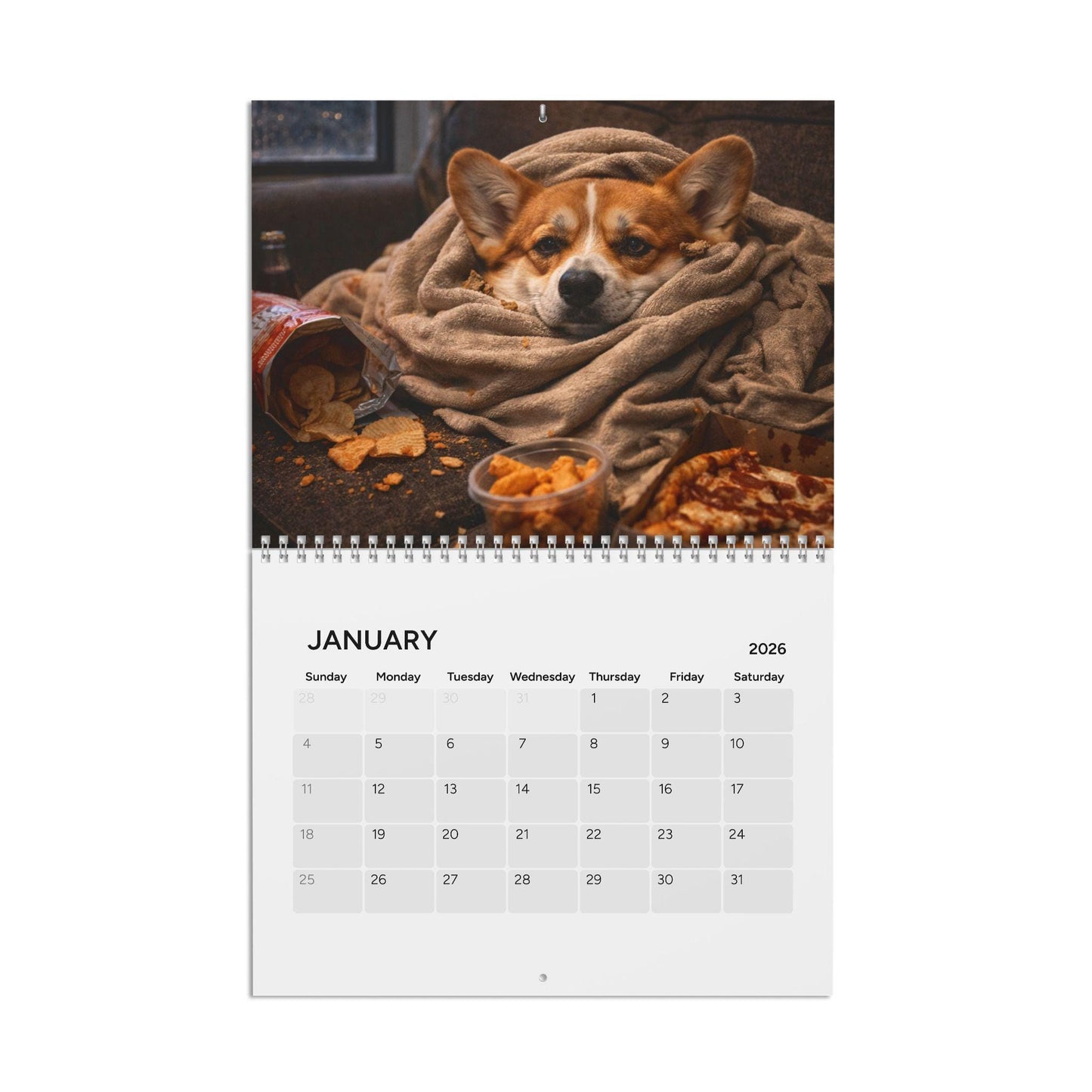 2026 Corgi Calendar, Wall Calendar For Office, Dog Mom Or Dad Gift, Pet Owner Decor