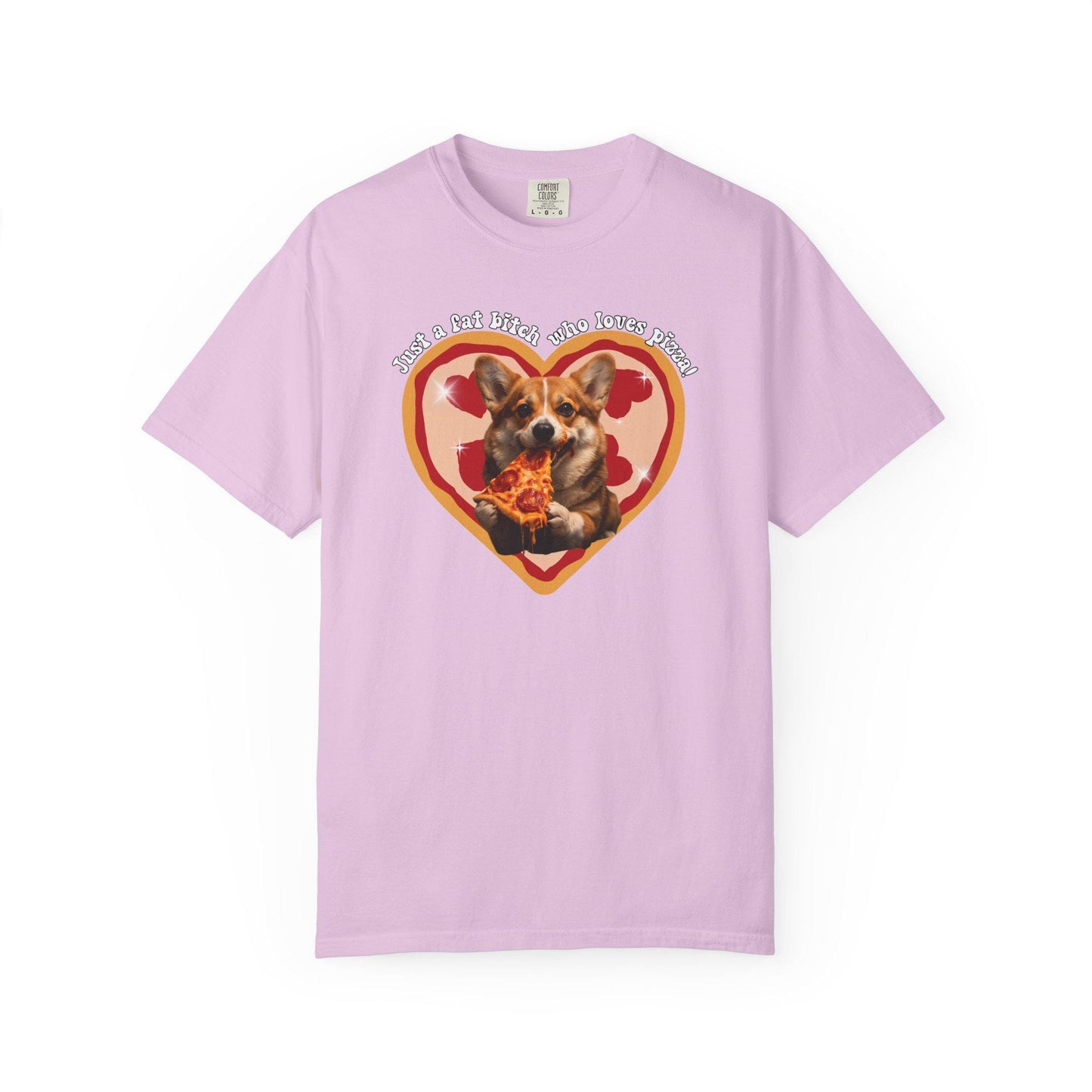 Fat B*tch I Love Pizza Corgi Shirt, Hilarious Pizza Lover Tshirt Gag Gift, Funny Dog Lover Meme T-Shirt Humor, Brainrot Tee, Corgi Mom Idea