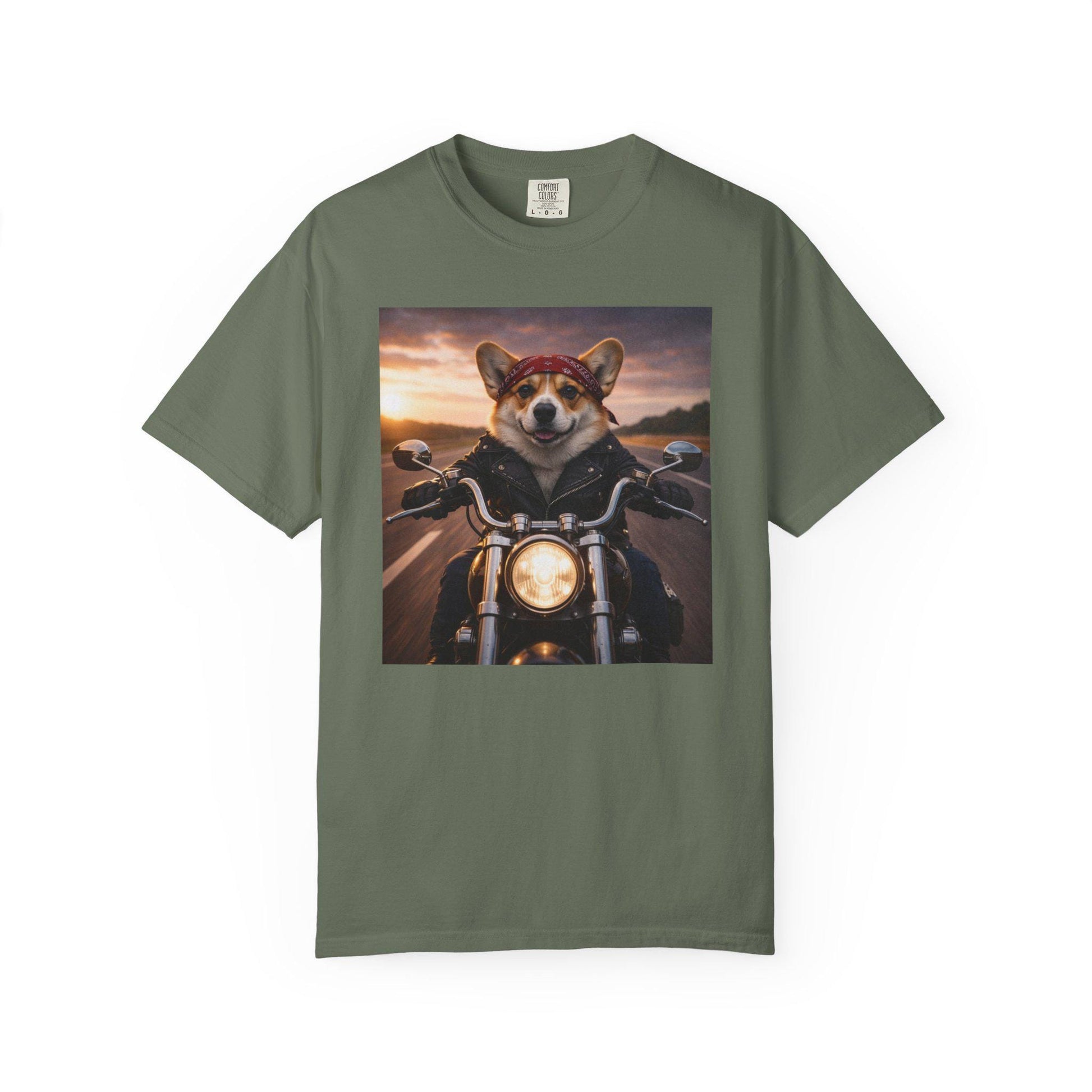 Biker Corgi Shirt, Hilarious Bike Life T-Shirt, Dog On Motorcycle Tshirt, Tee For Biker Husband Fathers Day Idea, Corgi Dad Gag Gift